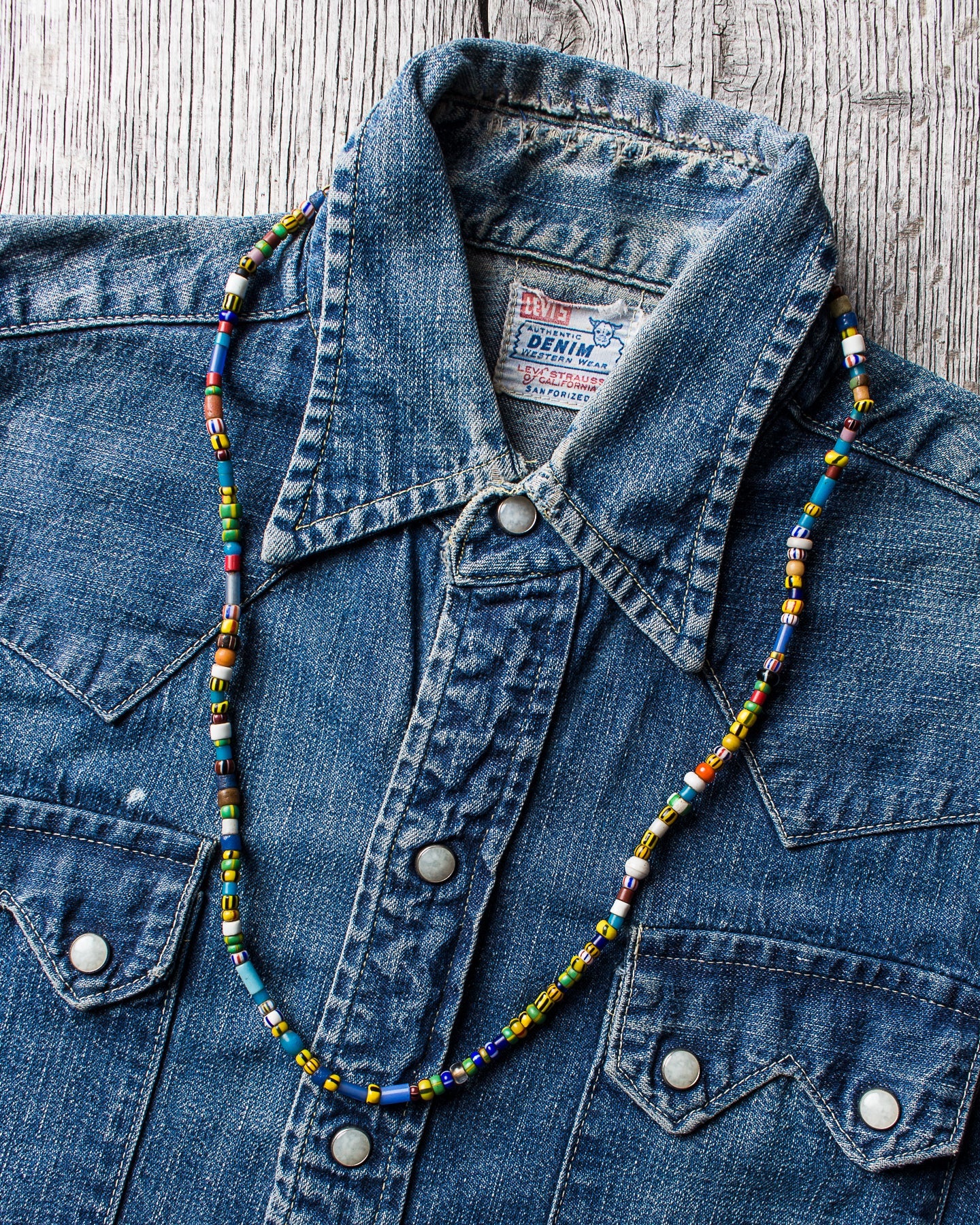 African Trade Beads Necklace