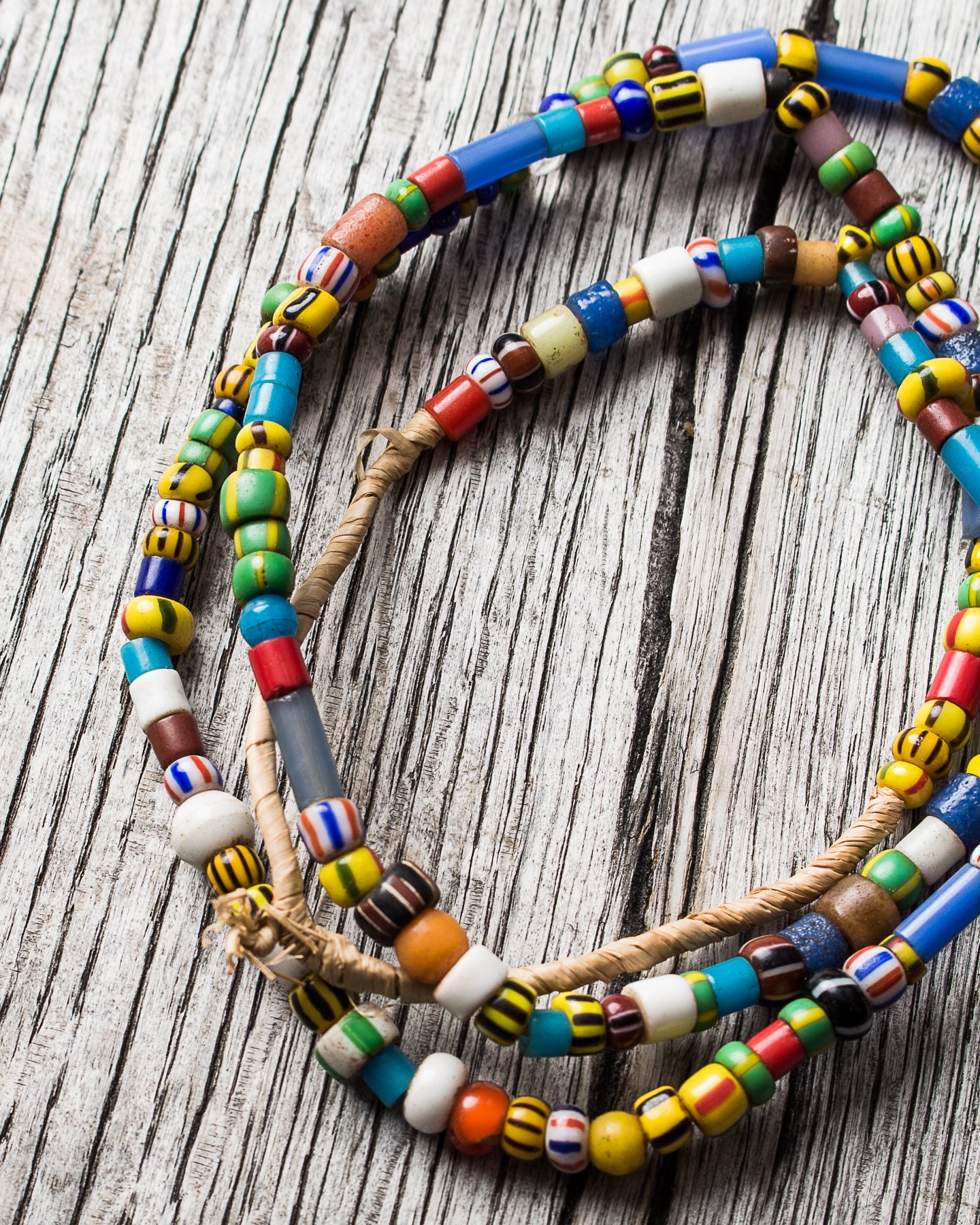 African Trade Beads Necklace