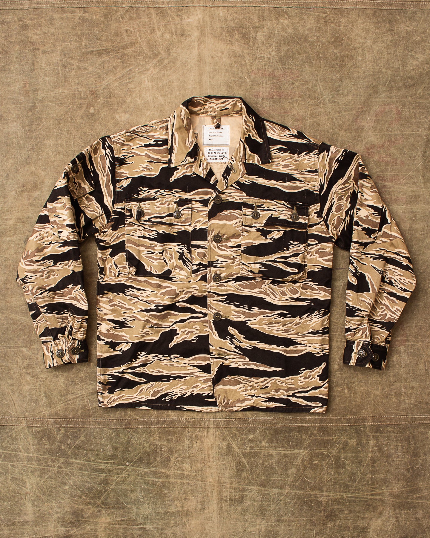 Second Hand Real McCoy's Golden Tiger Stripe Shirt Size Small