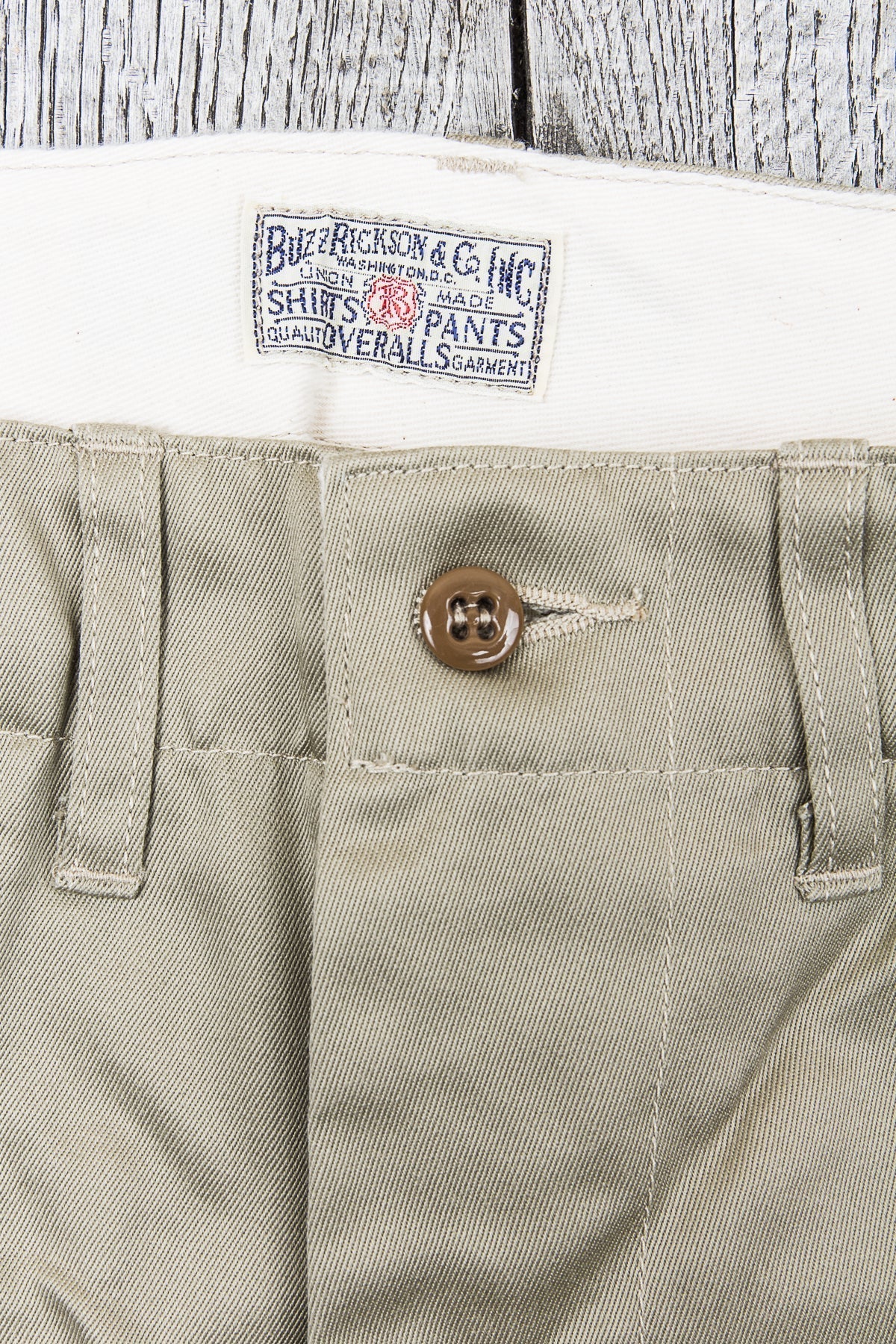 Buzz Rickson's Original Spec Chinos Khaki One Wash BR40025A