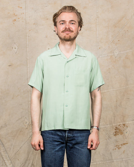 Style Eyes Rayon Bowling Shirt M.Green SE39055