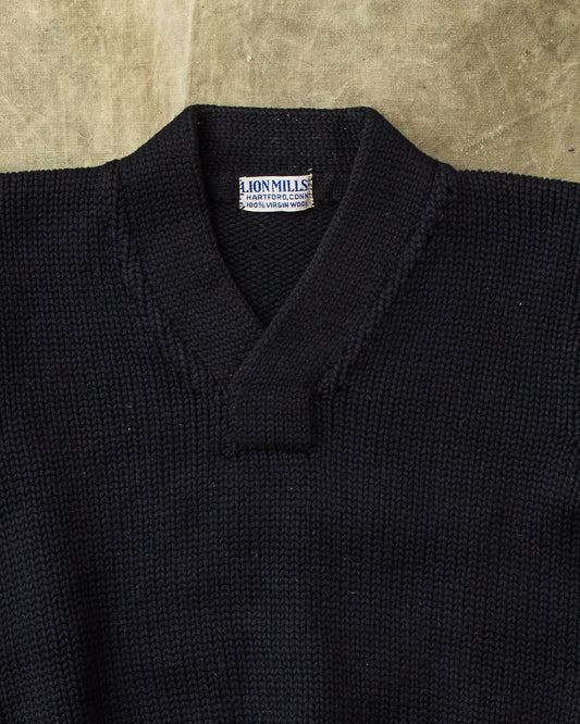 Vintage 50's Lion Mills Knitted Wool Sweater