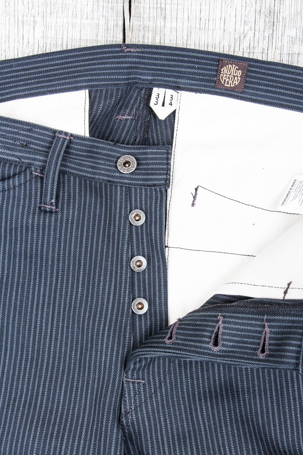 Indigofera Swearengen Pants Black/Grey Hickory Stripe