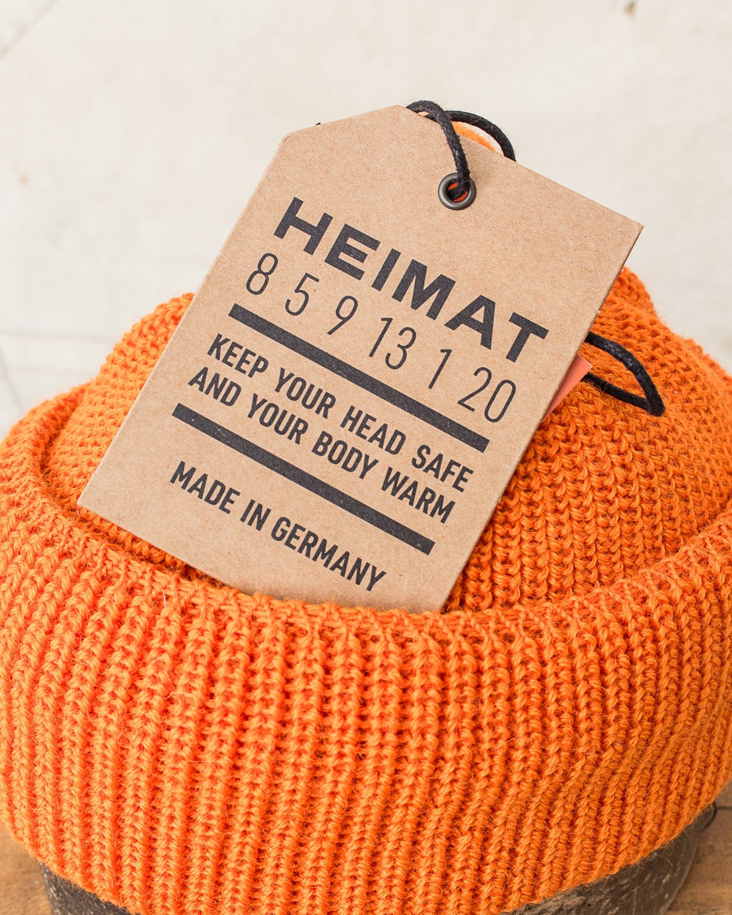Heimat Mechanics Bobble Wool Hat Rescue Orange