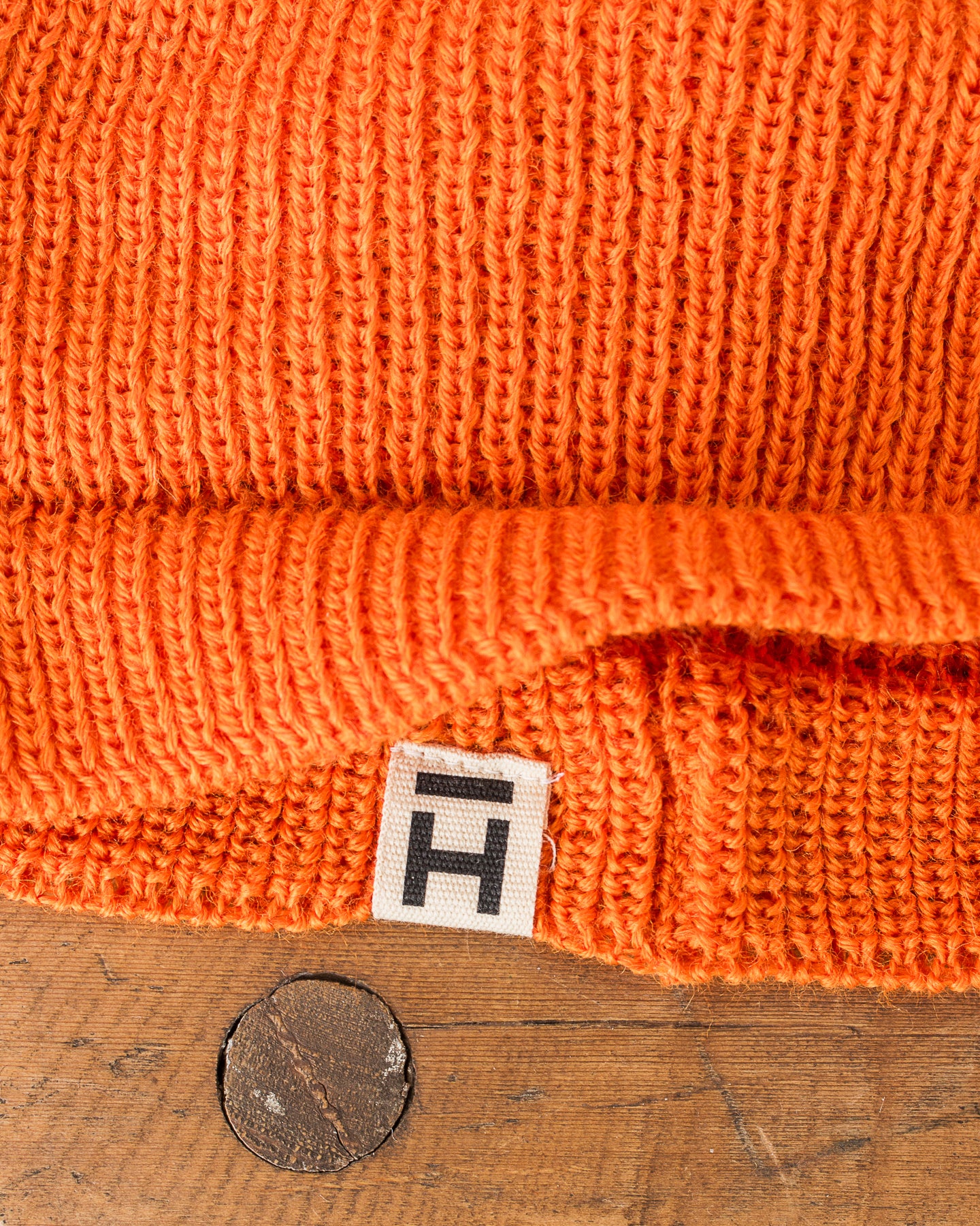 Heimat Mechanics Bobble Wool Hat Rescue Orange