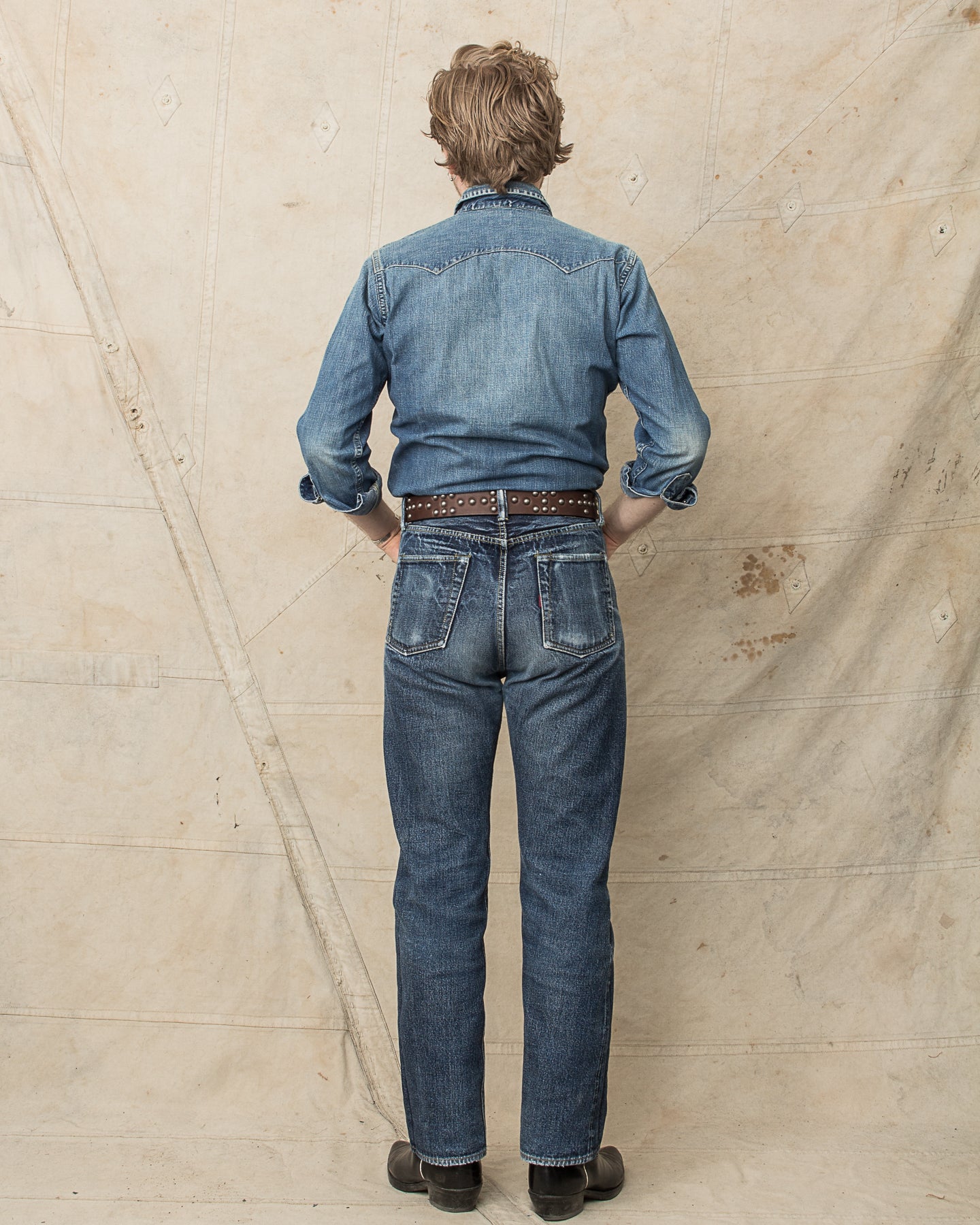 Sugar Cane & Co. Brown Studded Leather Belt SC02322