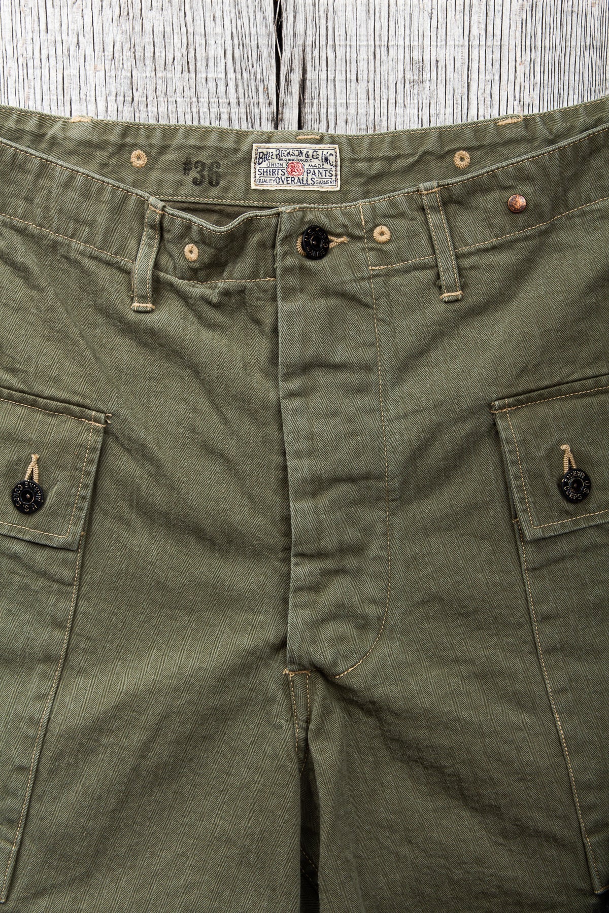 Buzz Rickson's USMC P-44 HBT Twill "Monkey" Shorts BR52388