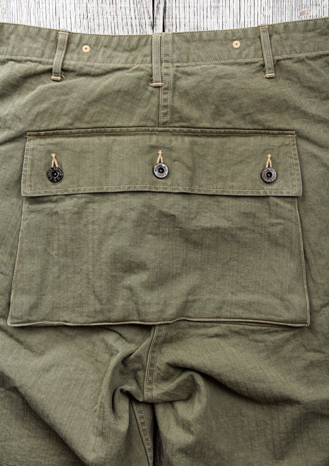 Buzz Rickson's USMC P-44 HBT Twill "Monkey" Shorts BR52388
