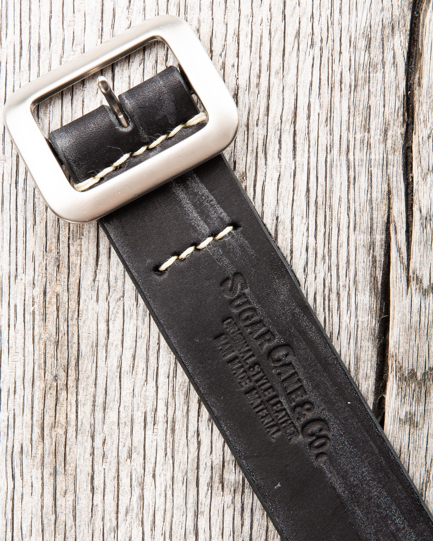 Sugar Cane & Co. Garrison Black Leather Belt SC02320
