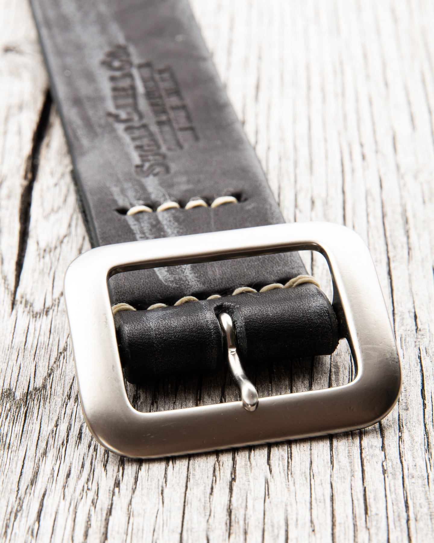 Sugar Cane & Co. Garrison Black Leather Belt SC02320