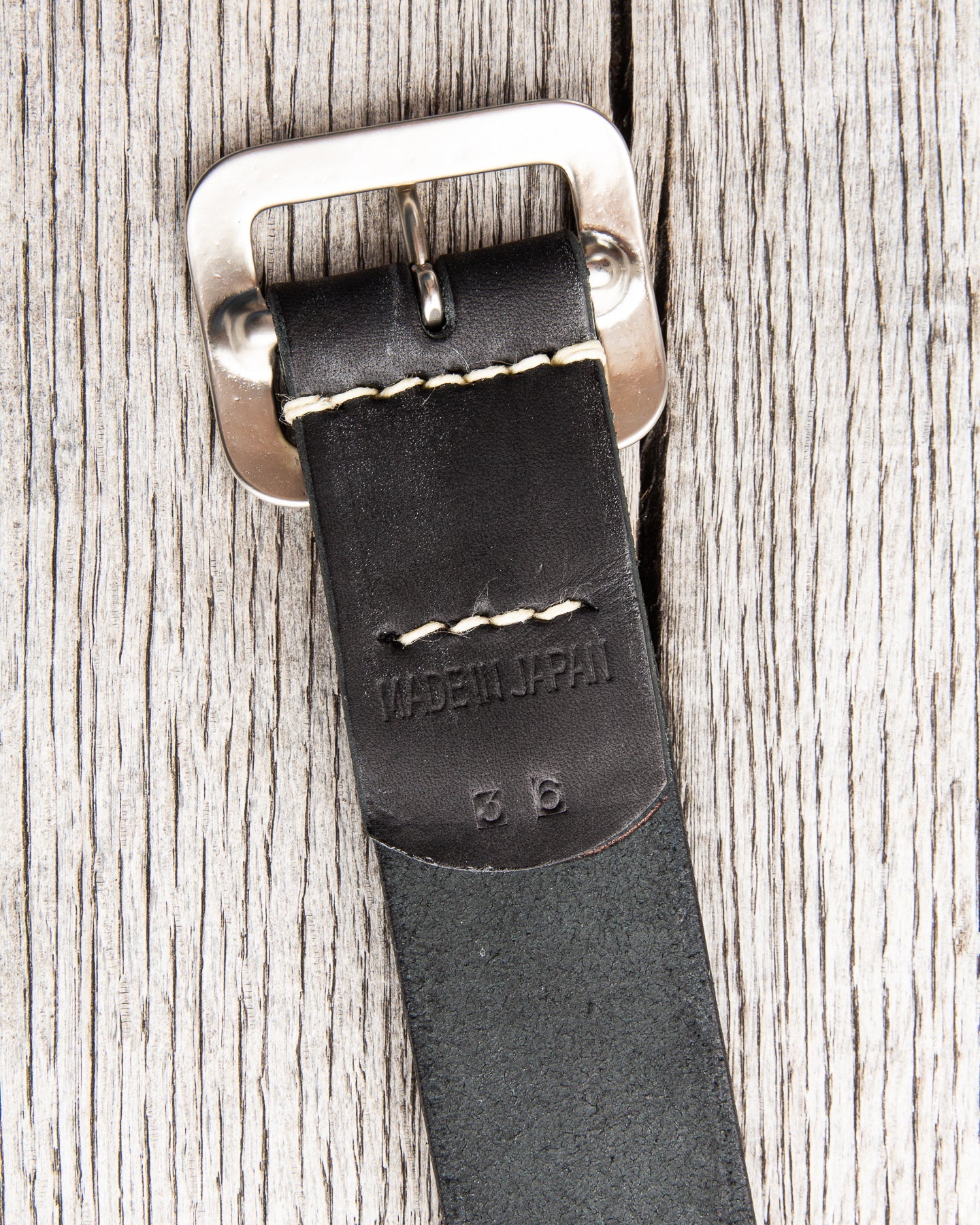 Sugar Cane & Co. Garrison Black Leather Belt SC02320