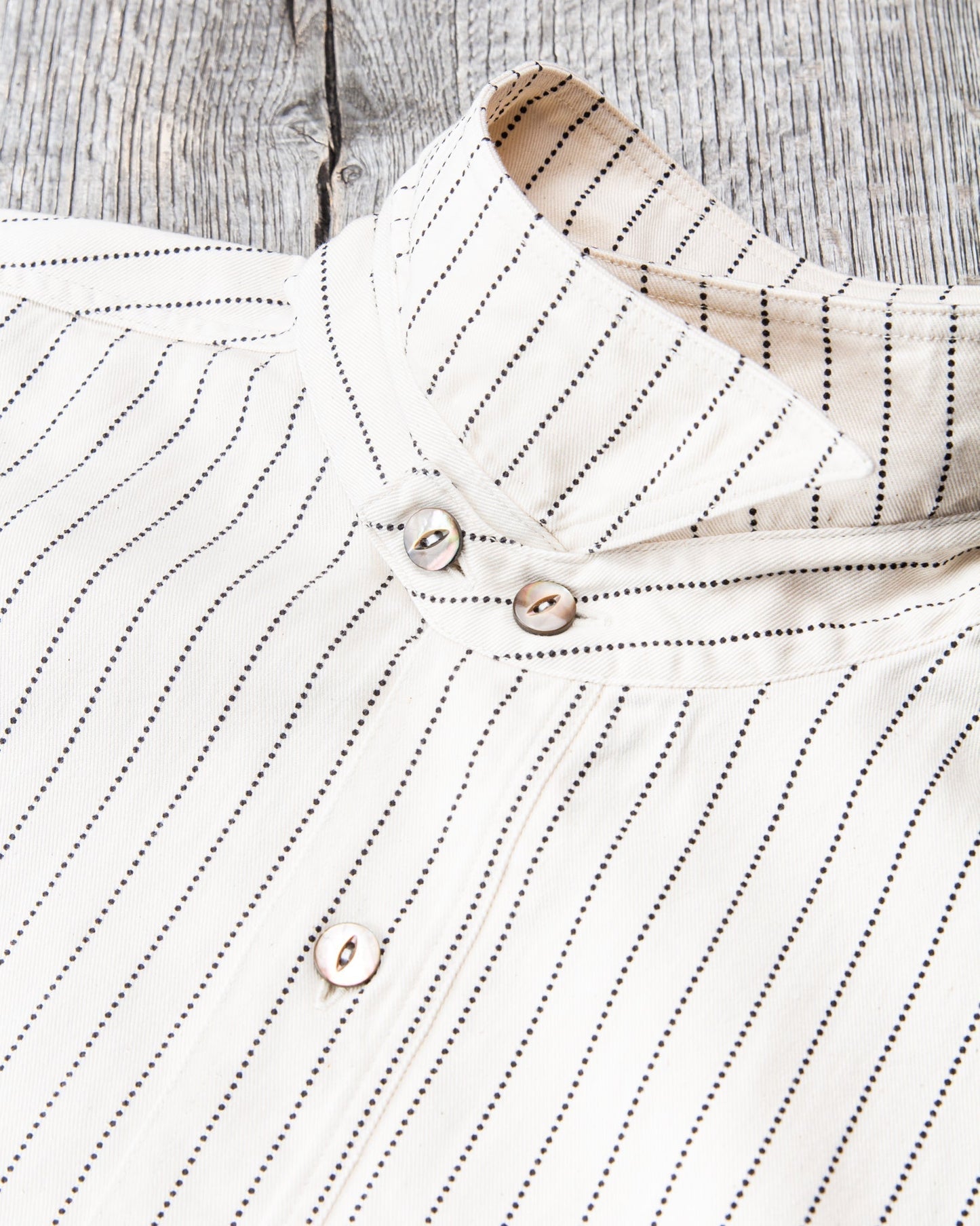 Sugar Cane & Co SC37275 Fiction Romance White Wabash Stripe Short Sleeve Work Shirt
