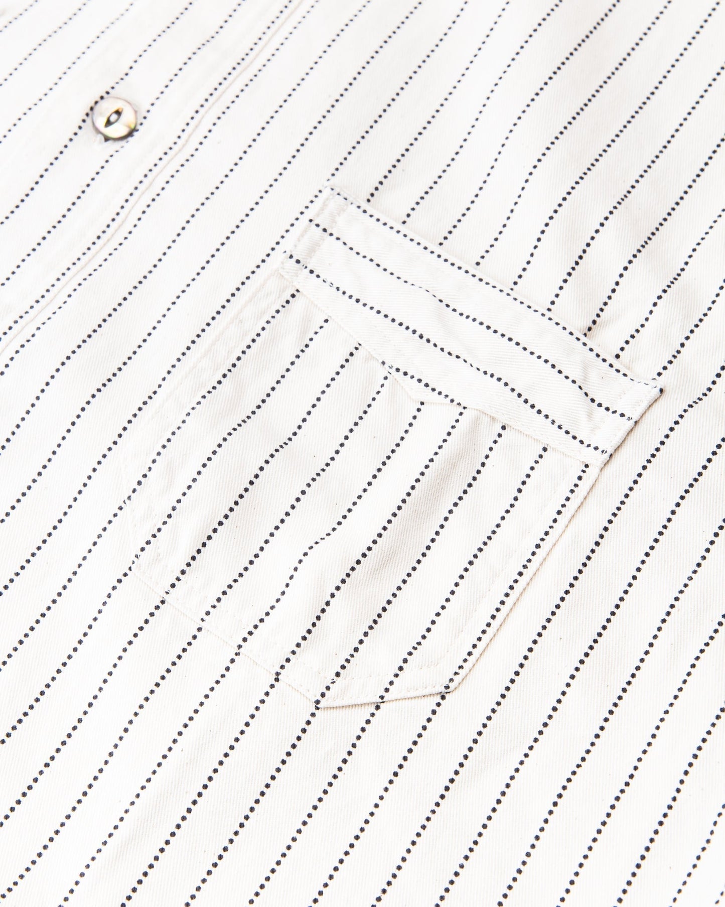 Sugar Cane & Co SC37275 Fiction Romance White Wabash Stripe Short Sleeve Work Shirt