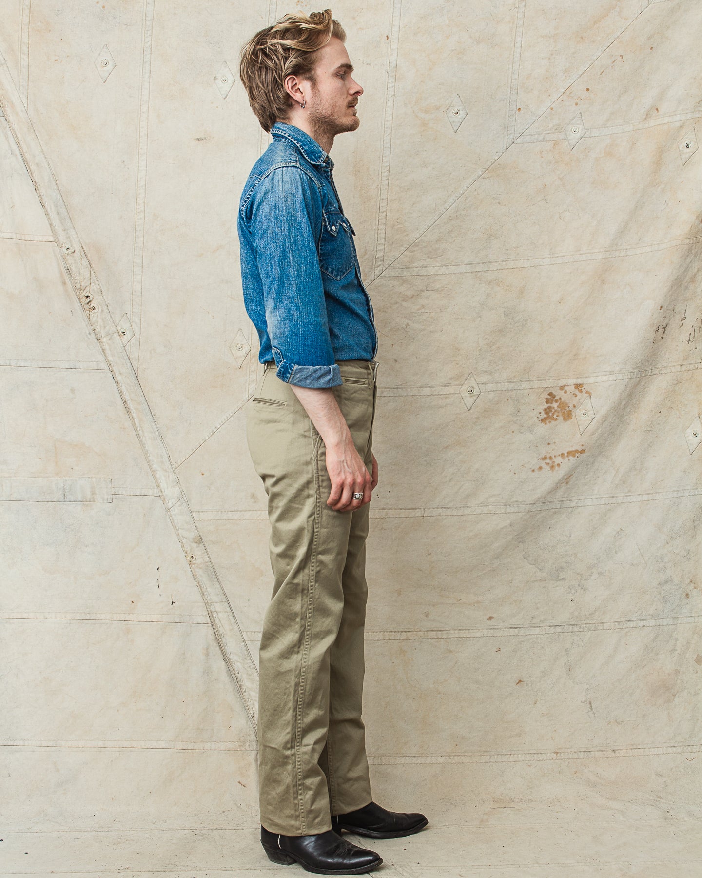 Buzz Rickson's Original Spec Chinos Khaki One Wash BR40025A