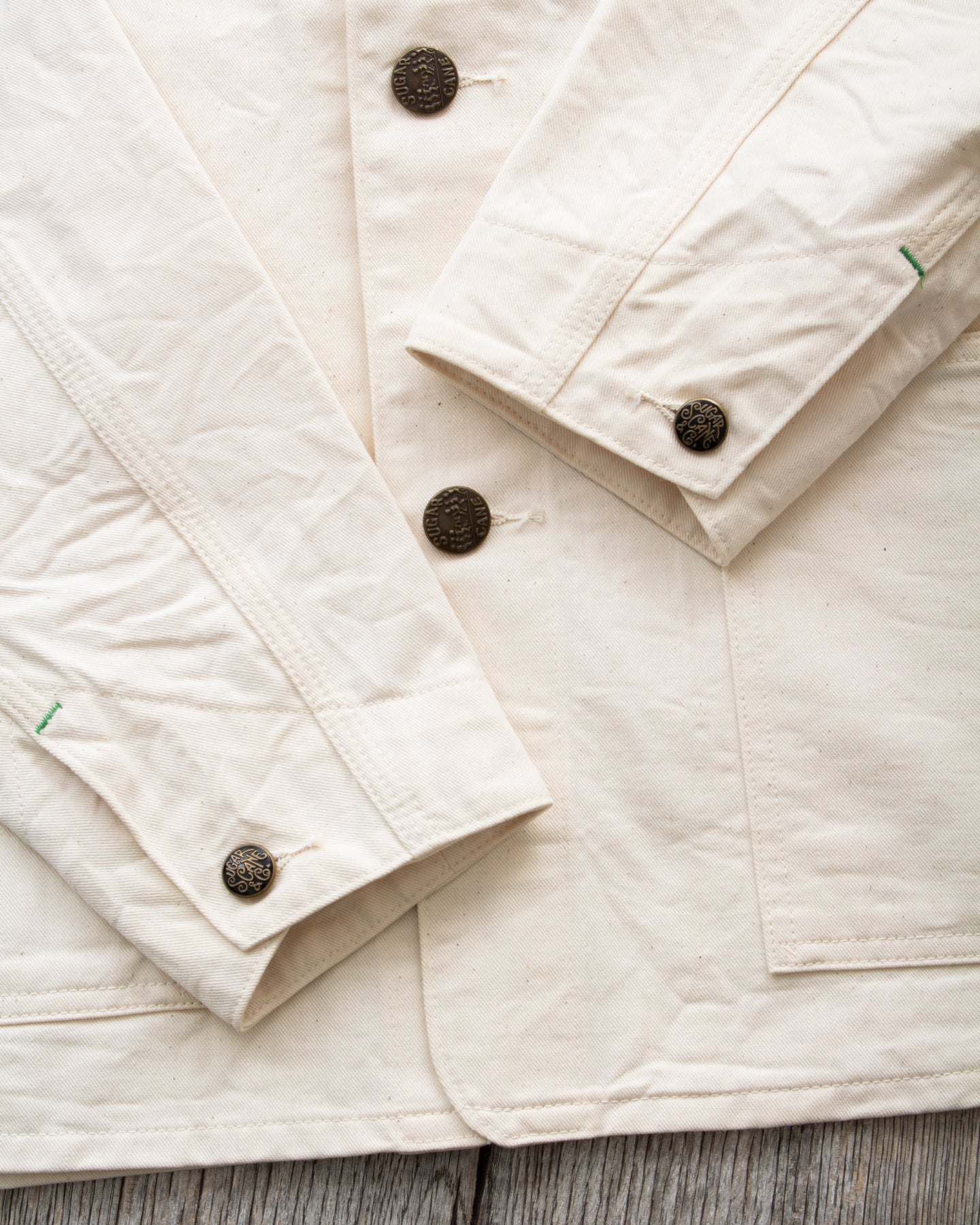 Sugar Cane & Co. Fiction Romance 9oz White Boat Sail Drill 1920's Work Coat SC15504