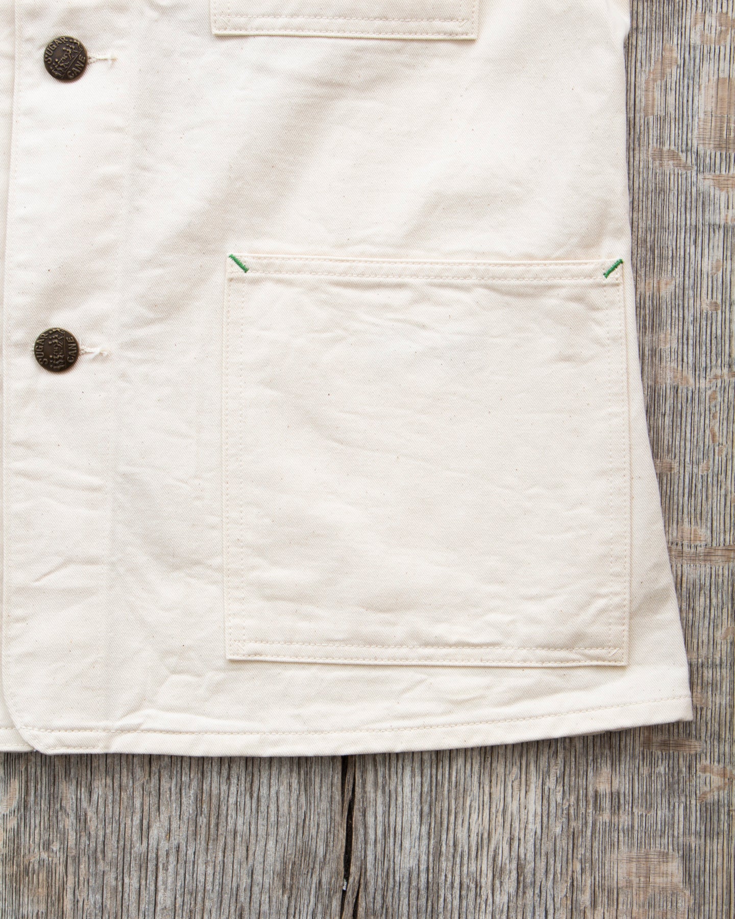 Sugar Cane & Co. Fiction Romance 9oz White Boat Sail Drill 1920's Work Coat SC15504