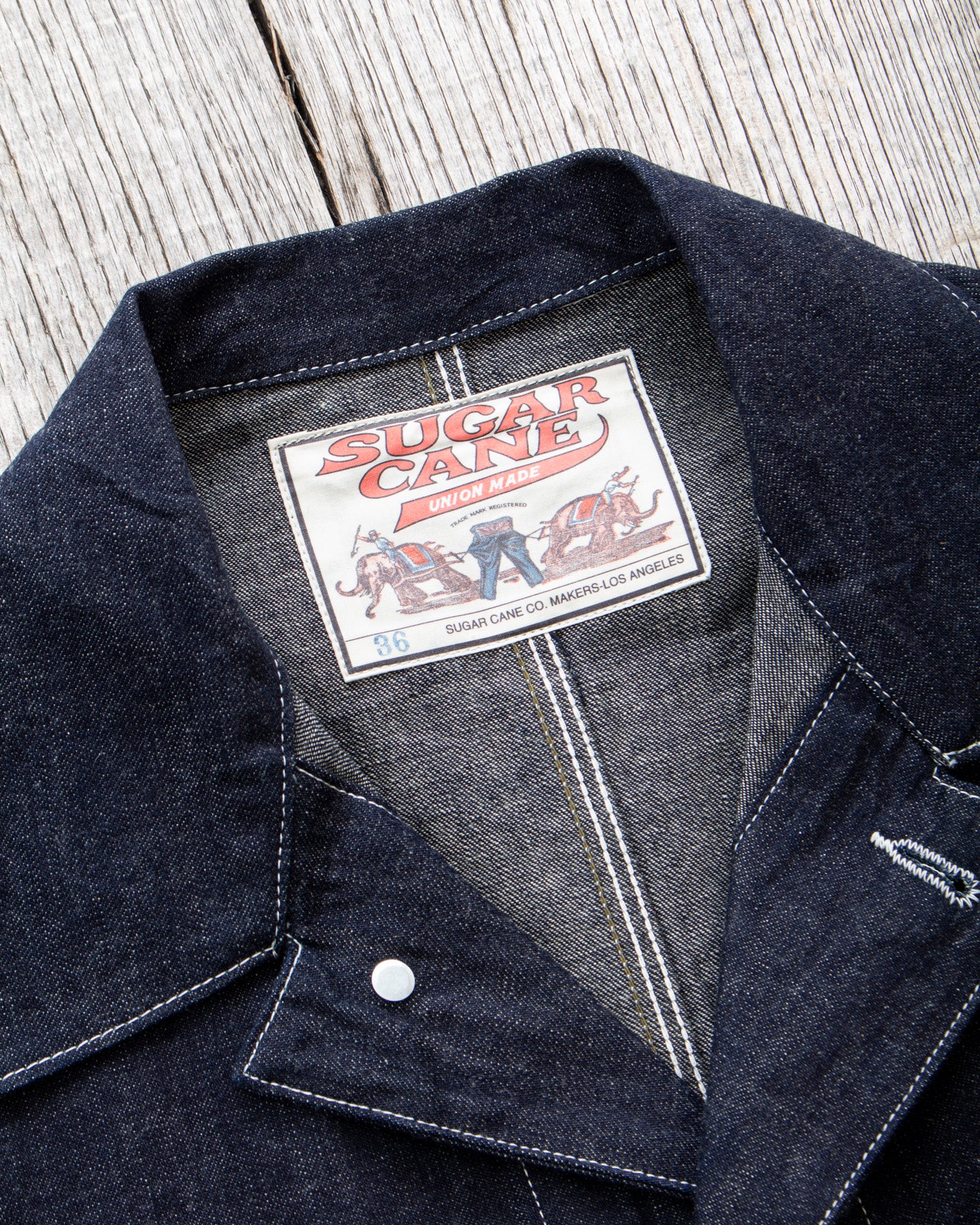 Sugar Cane & Co. Fiction Romance 11oz. Blue Denim 1920's Work Coat SC15503