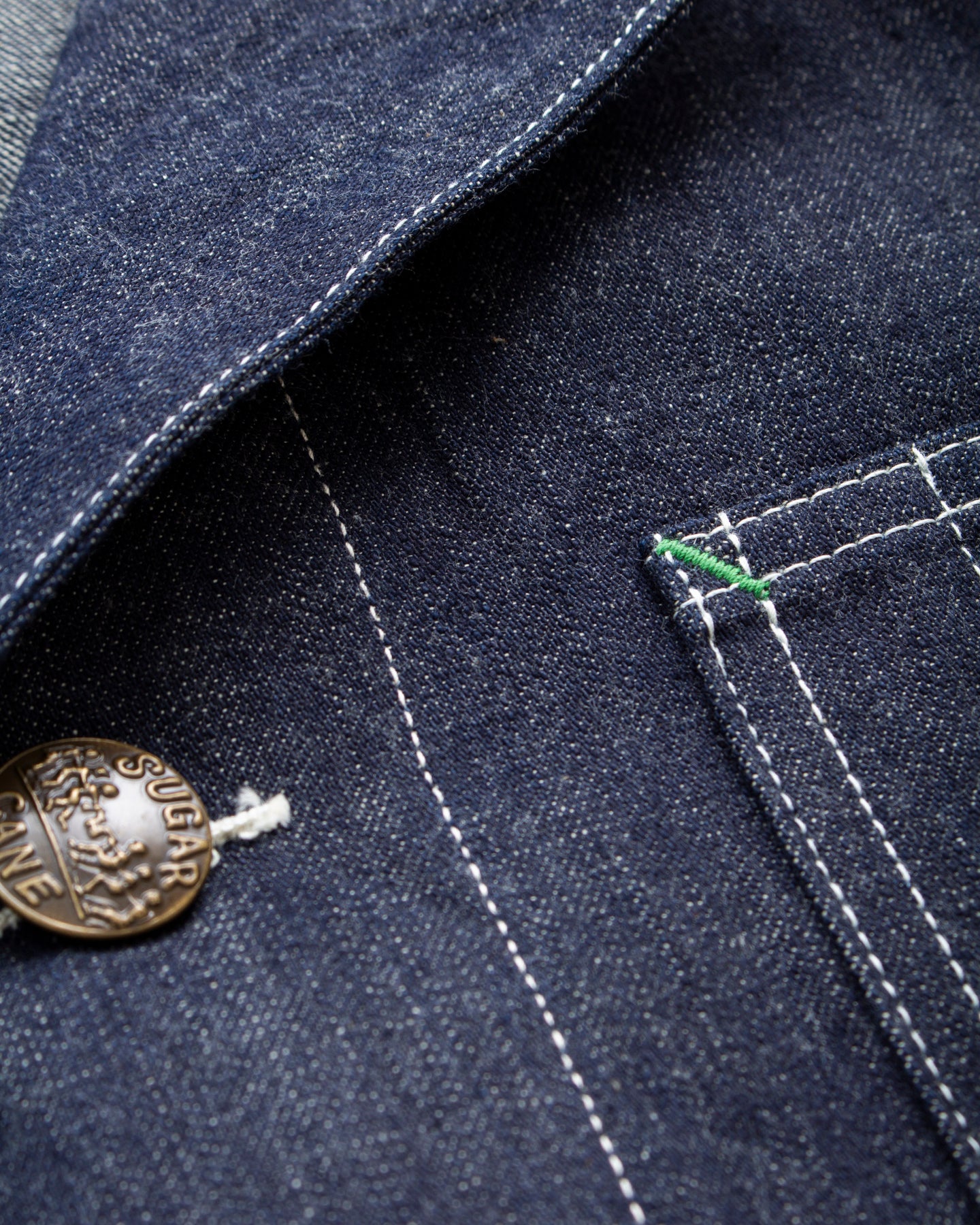 Sugar Cane & Co. Fiction Romance 11oz. Blue Denim 1920's Work Coat SC15503