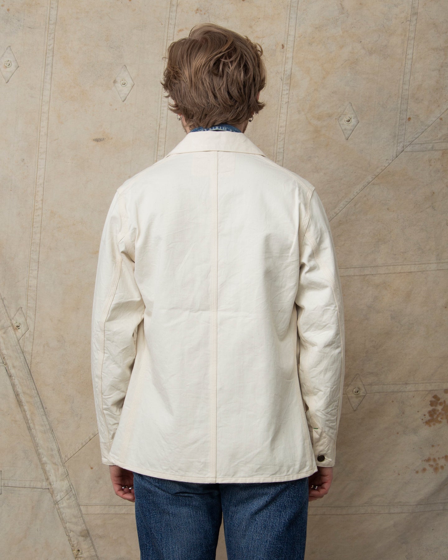 Sugar Cane & Co. Fiction Romance 9oz White Boat Sail Drill 1920's Work Coat SC15504