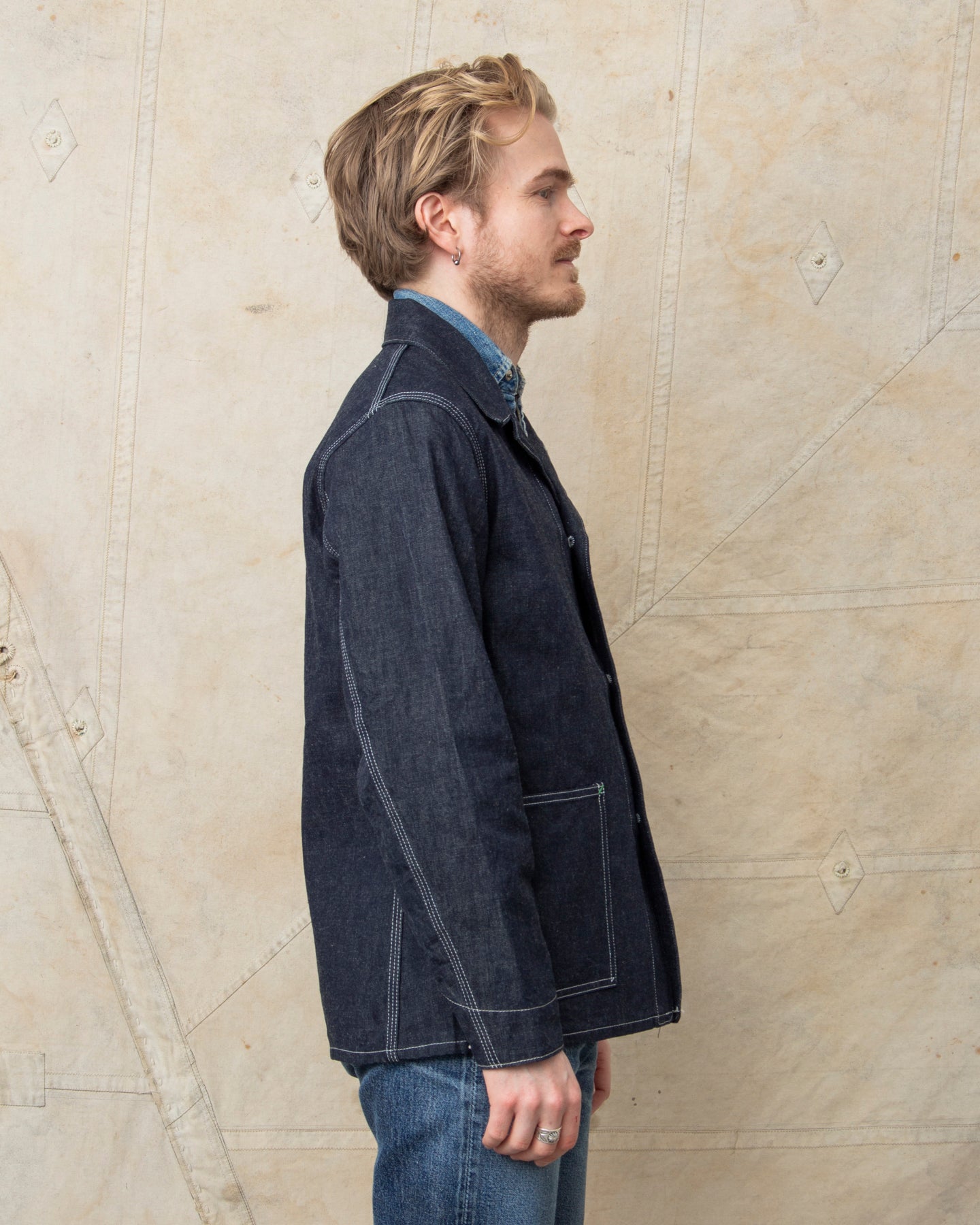Sugar Cane & Co. Fiction Romance 11oz. Blue Denim 1920's Work Coat SC15503
