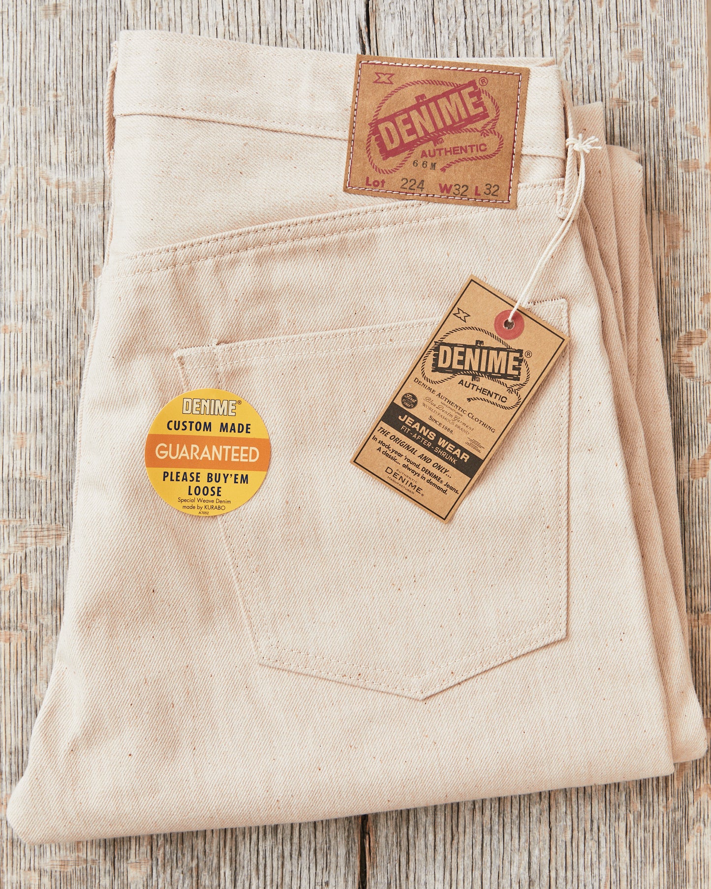 Denime by Warehouse & Co Lot 224 1966 Model Natural Mother Cotton Jeans Non Wash