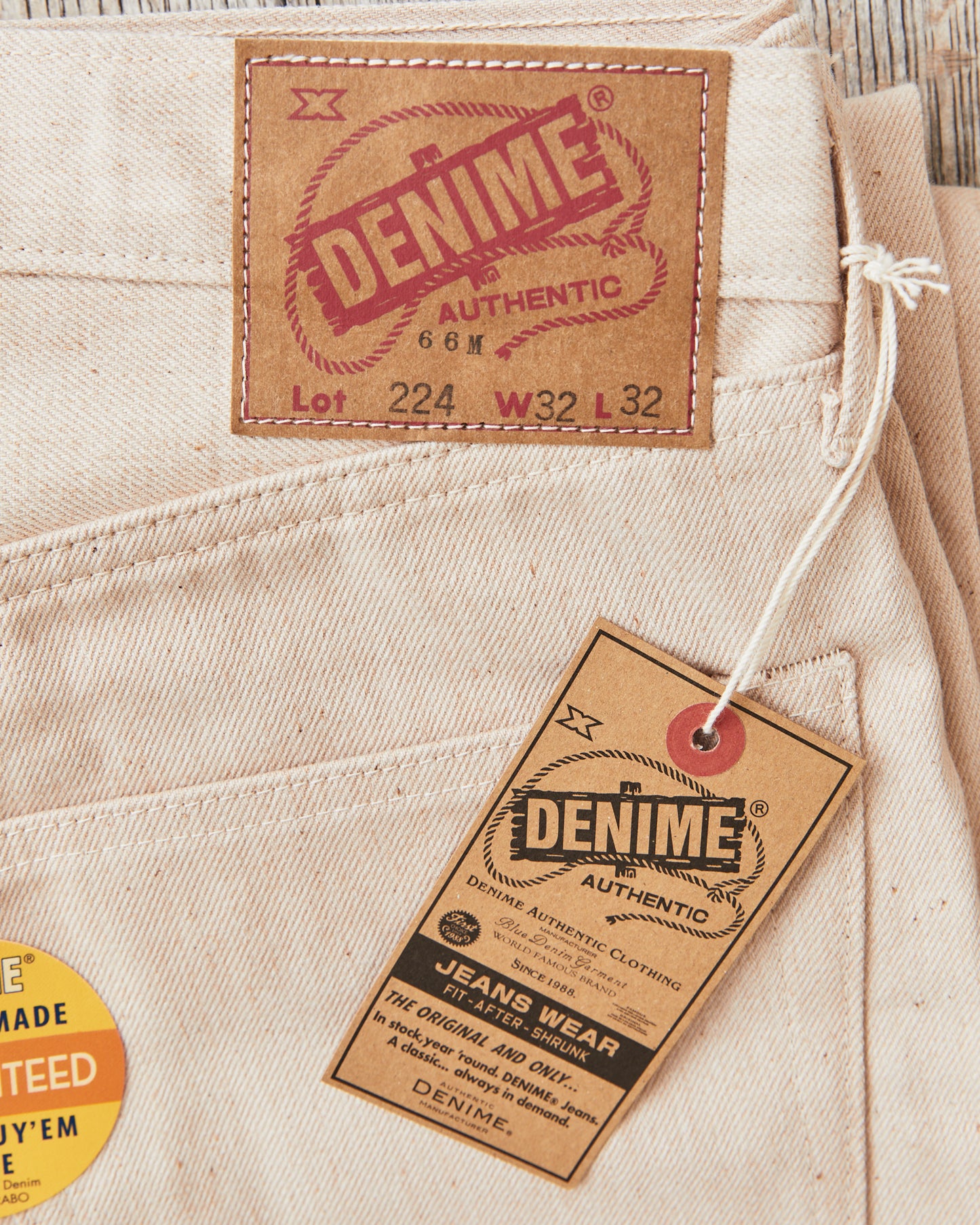 Denime by Warehouse & Co Lot 224 1966 Model Natural Mother Cotton Jeans Non Wash
