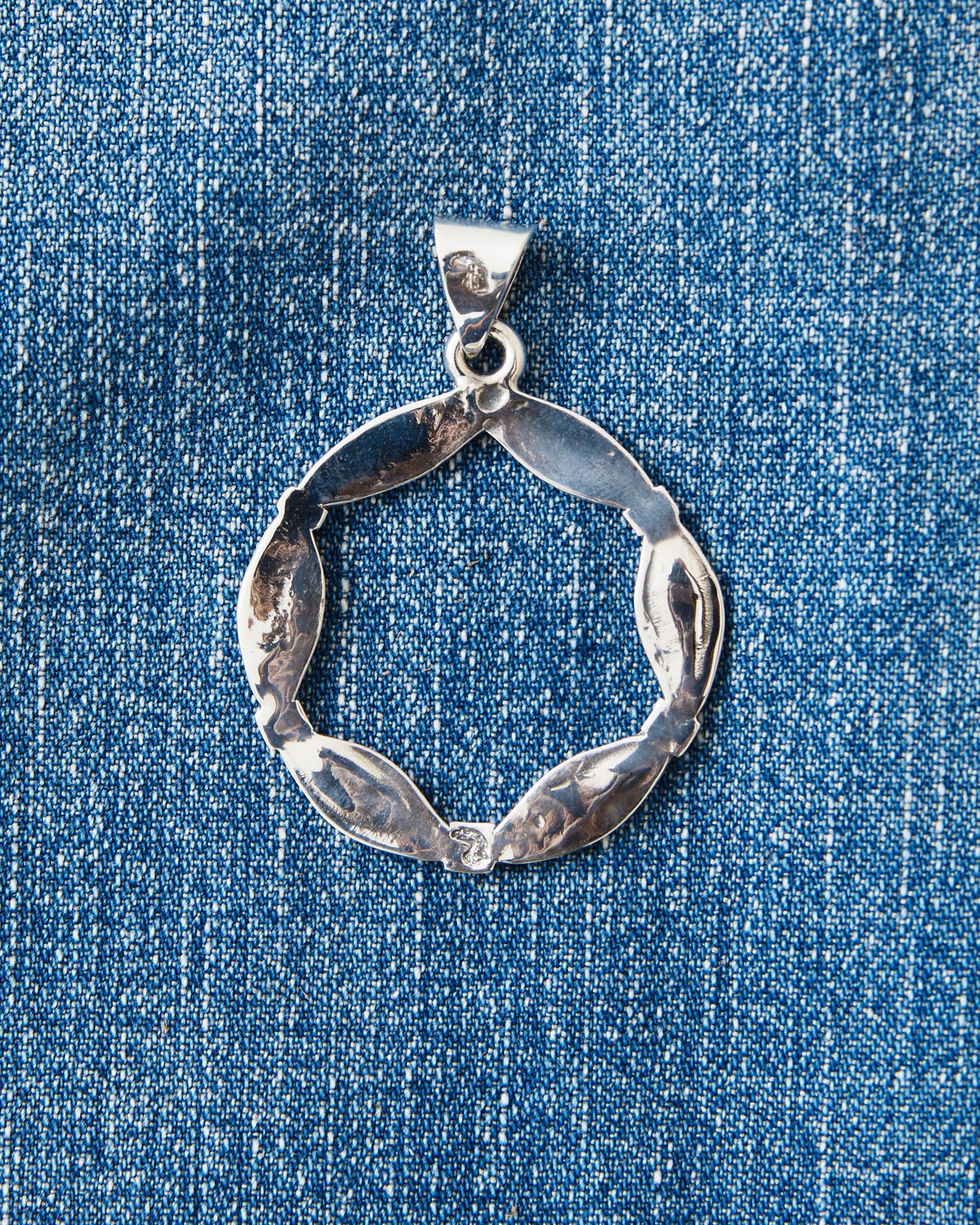 Larry Smith Silver Bamboo Circular Pendant NL-0167