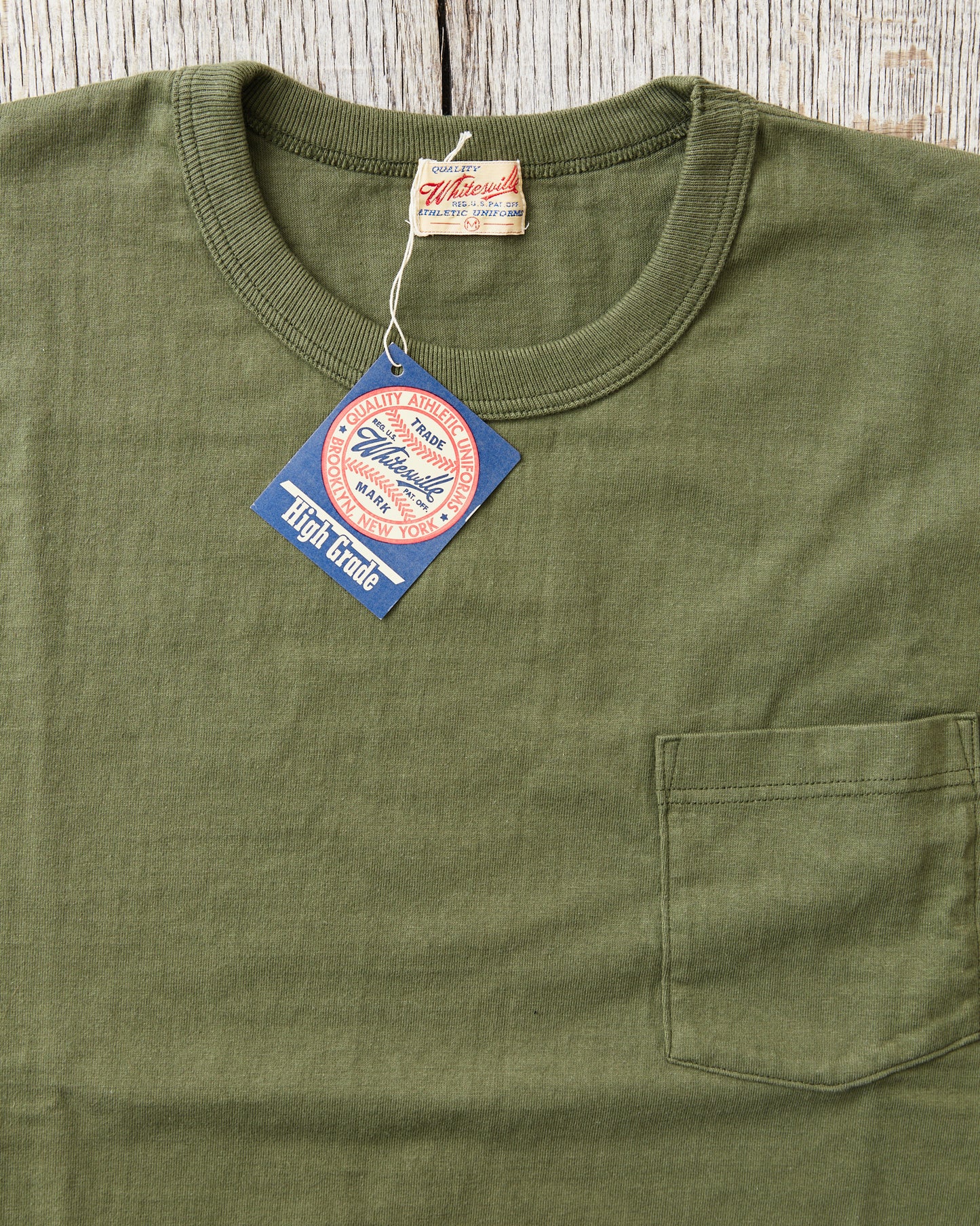 Whitesville WV78932 Olive Heavyweight Short Sleeve Pocket T-shirt