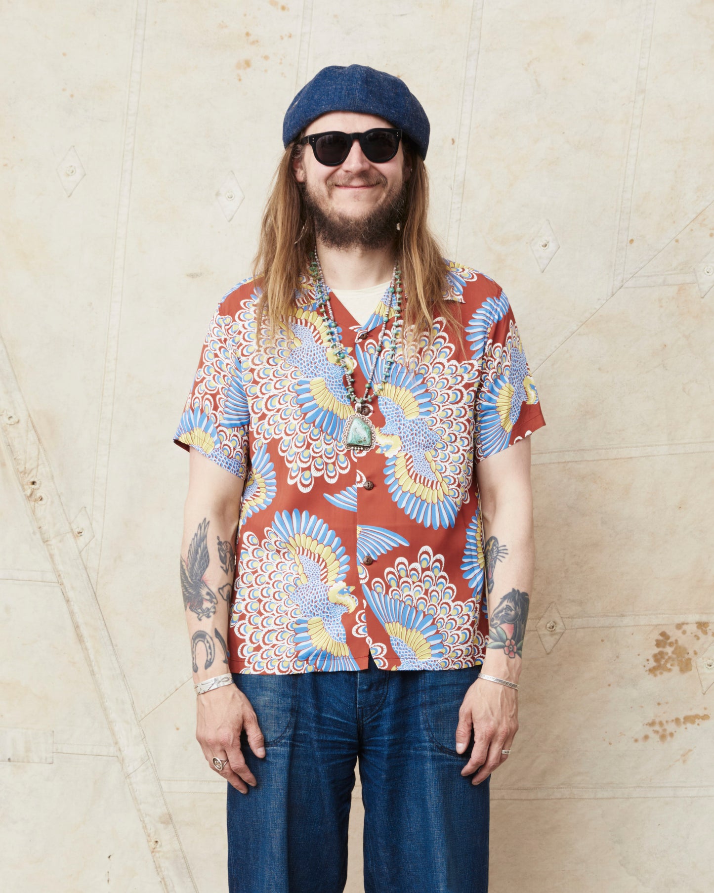 Sun Surf SS39428 Rayon Hawaiian Shirt "Peacock"