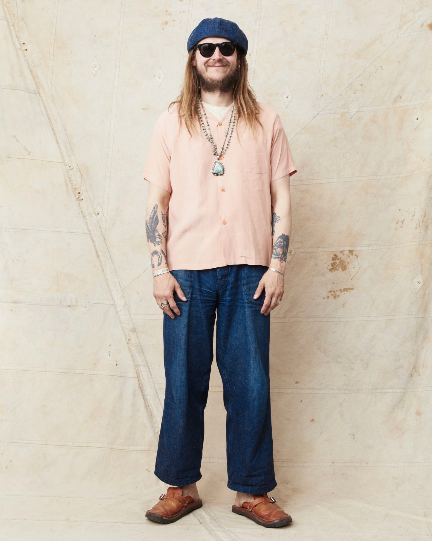 Style Eyes SE39455 Short Sleeve Rayon Bowling Shirt Pink