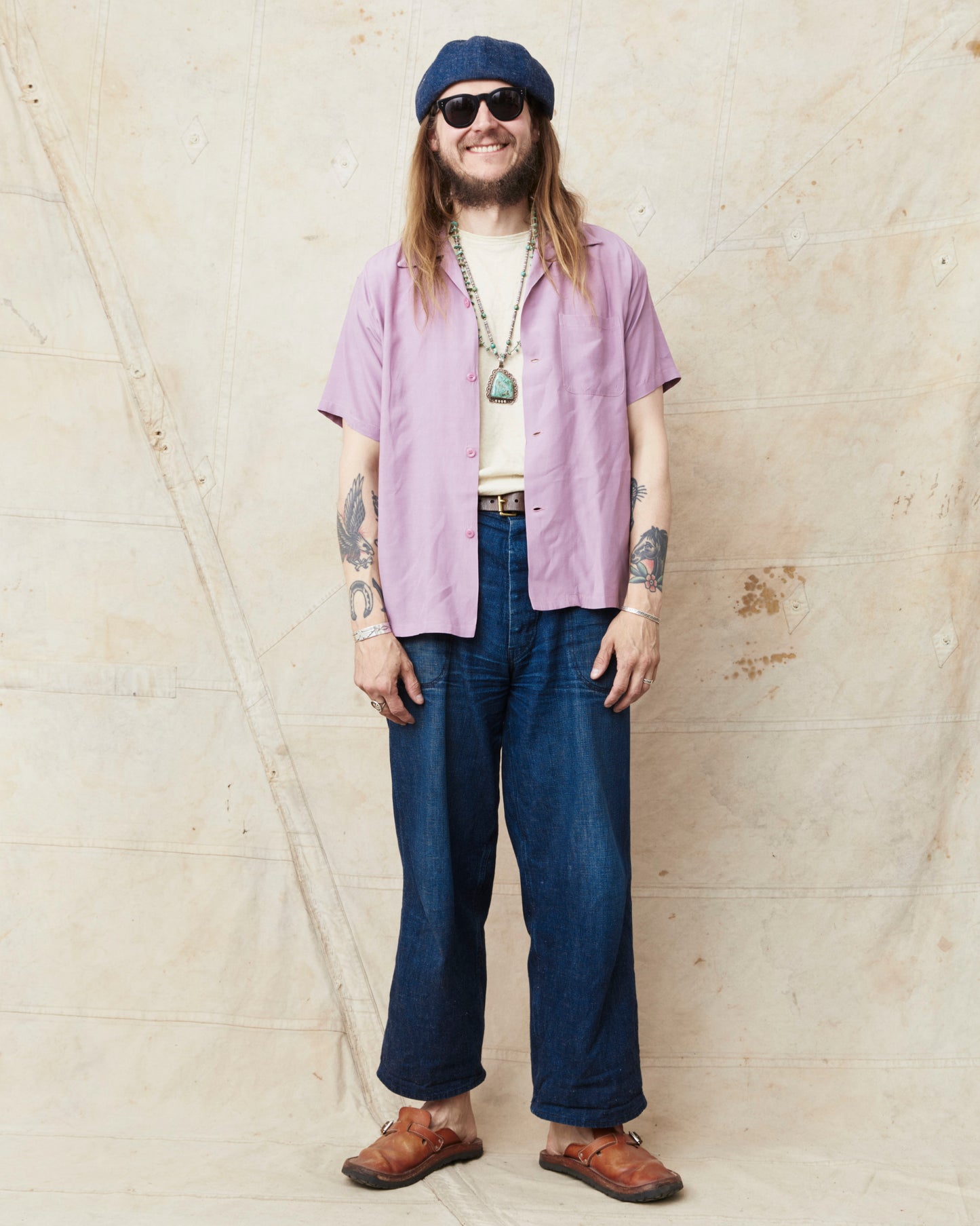 Style Eyes SE39455 Short Sleeve Rayon Bowling Shirt Purple