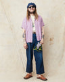 Style Eyes SE39455 Short Sleeve Rayon Bowling Shirt Purple