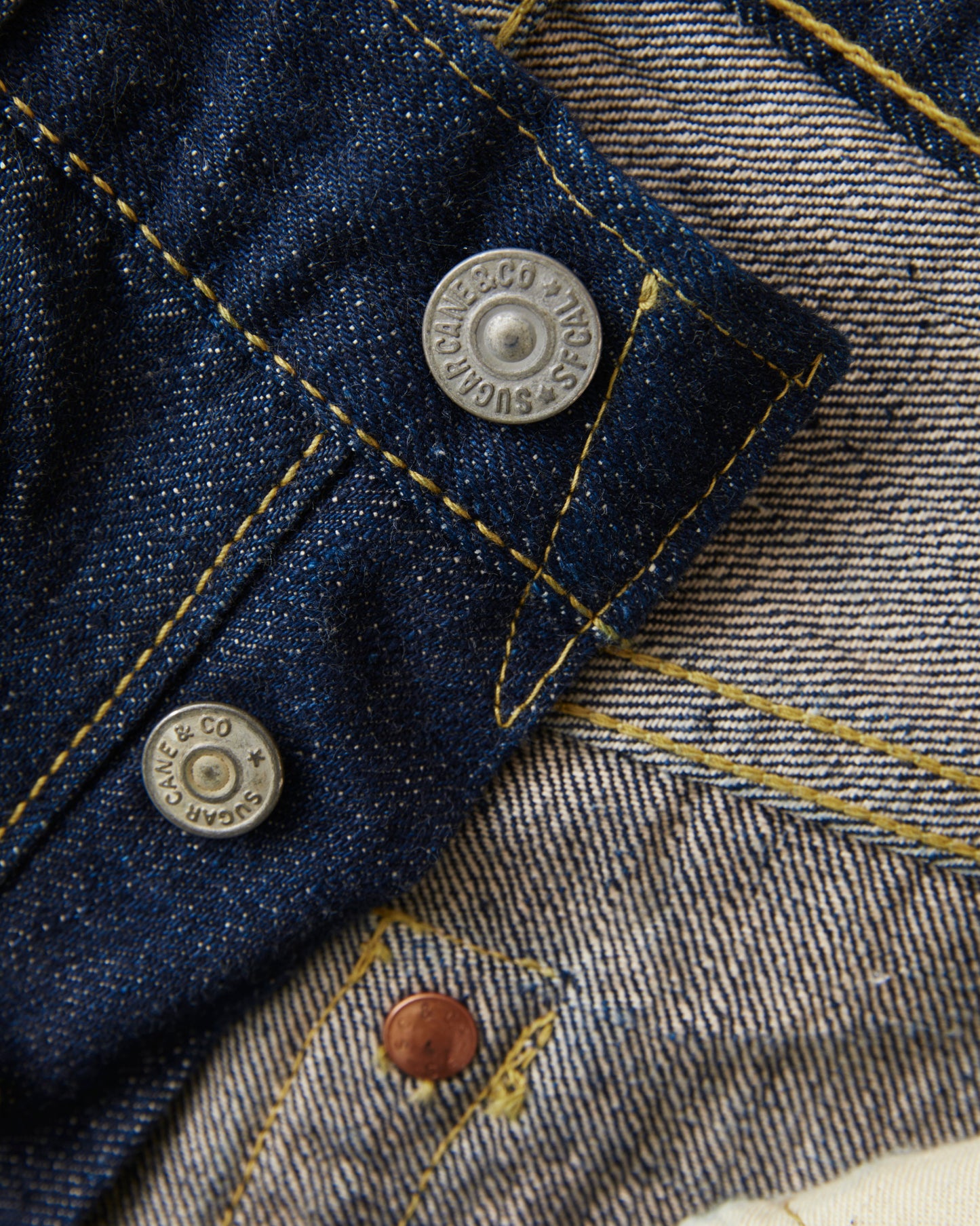Sugar Cane & Co. SC49001 Super "Denim" Collectibles #01 Blue Denim Waist Overalls “S1945” Model One Wash