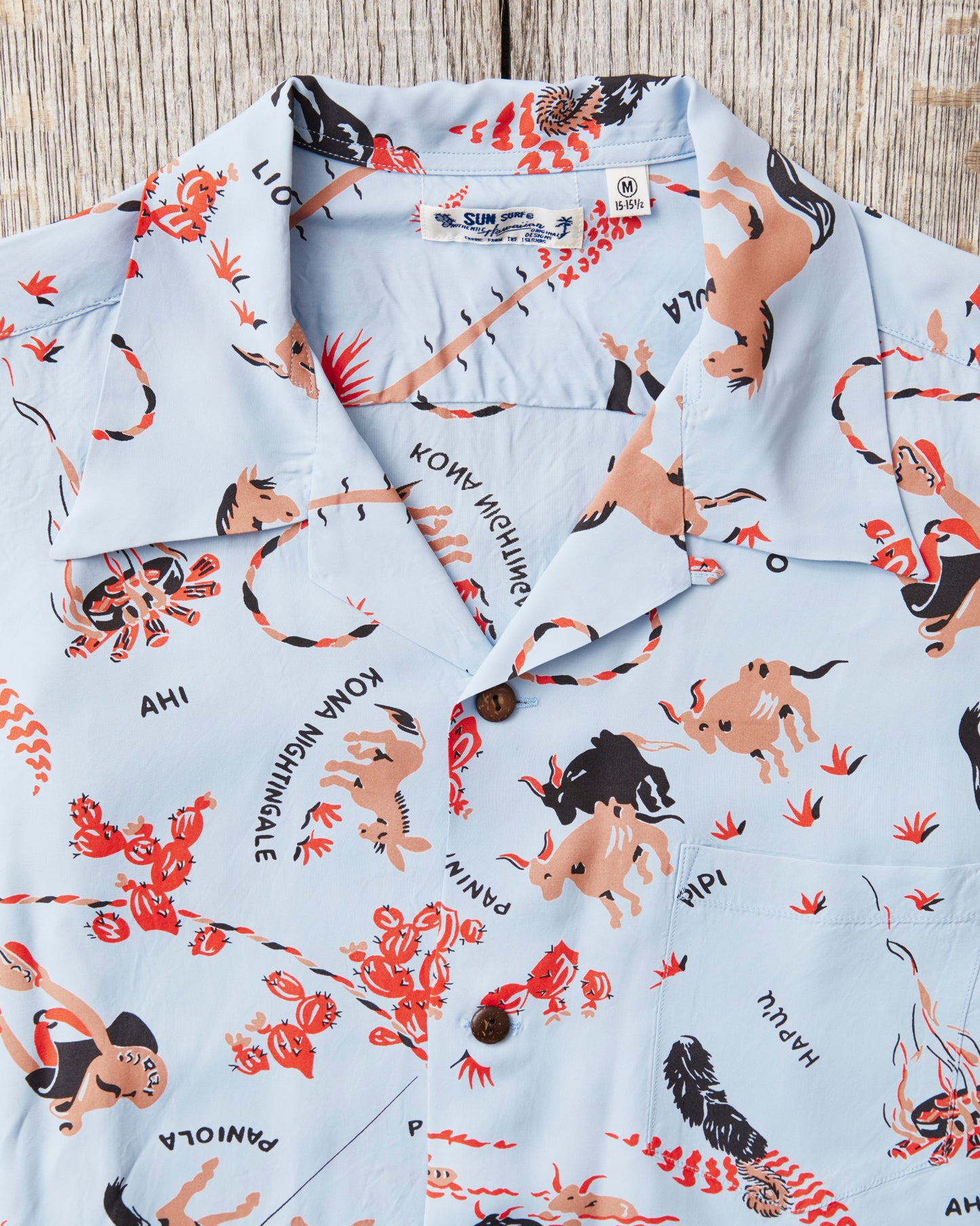 Sun Surf SS39420 Rayon Hawaiian Shirt "Paniola Town"