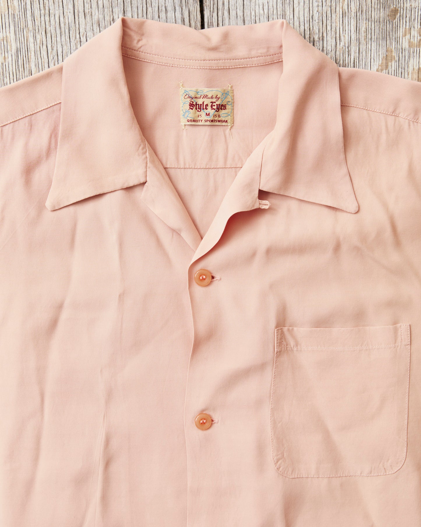 Style Eyes SE39455 Short Sleeve Rayon Bowling Shirt Pink