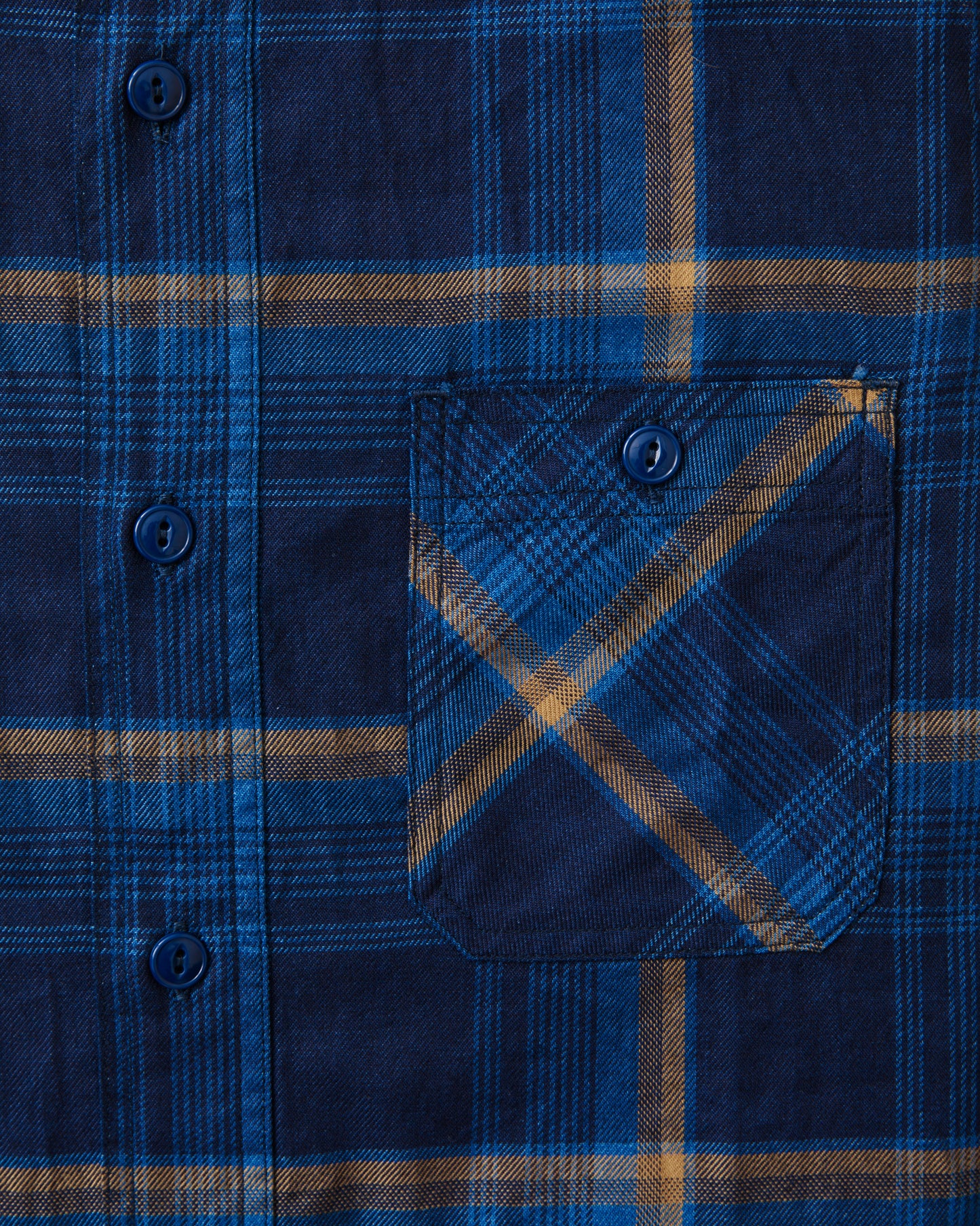 Sugar Cane & Co SC39518 Short Sleeve Indigo Check Work Shirt