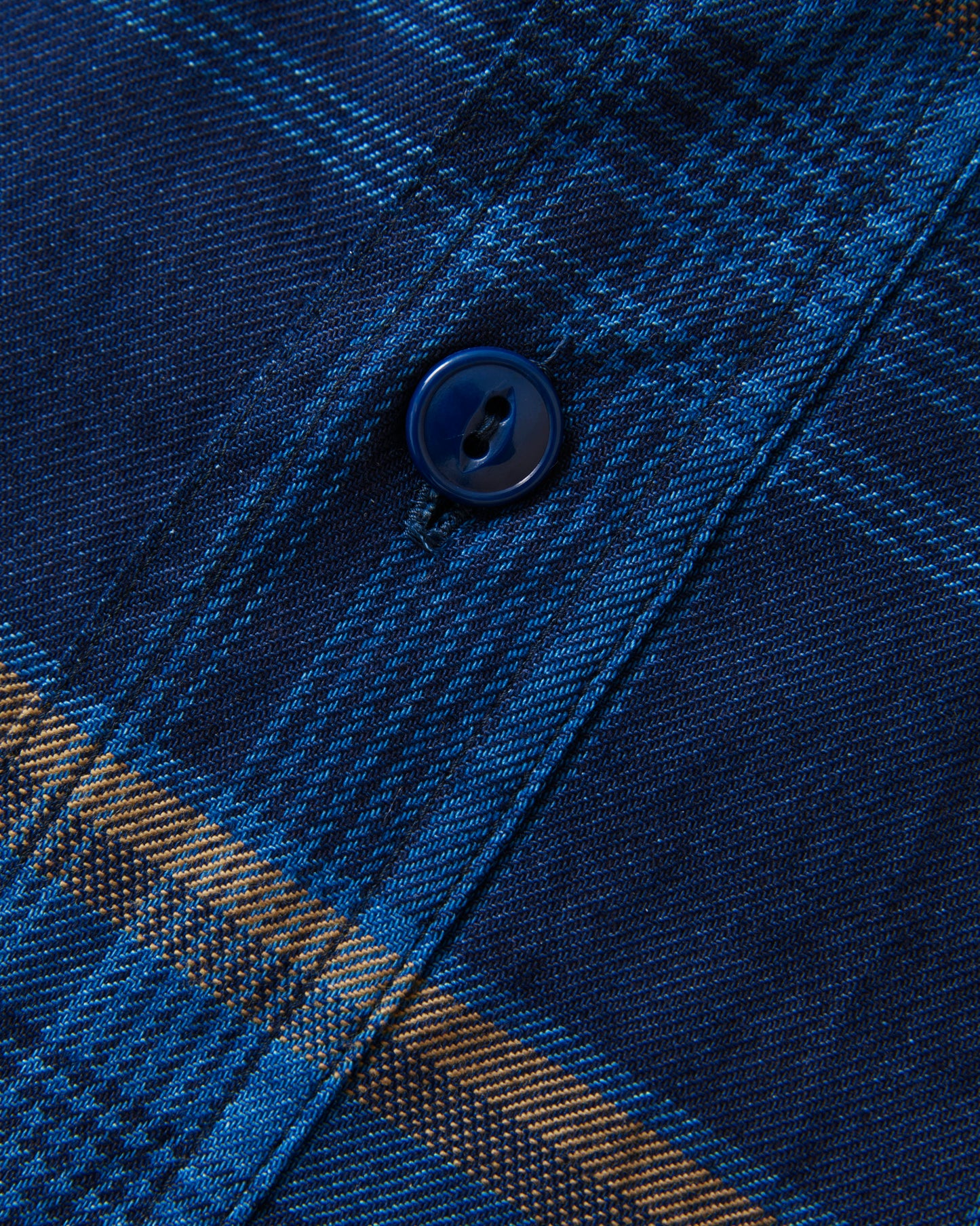 Sugar Cane & Co SC39518 Short Sleeve Indigo Check Work Shirt