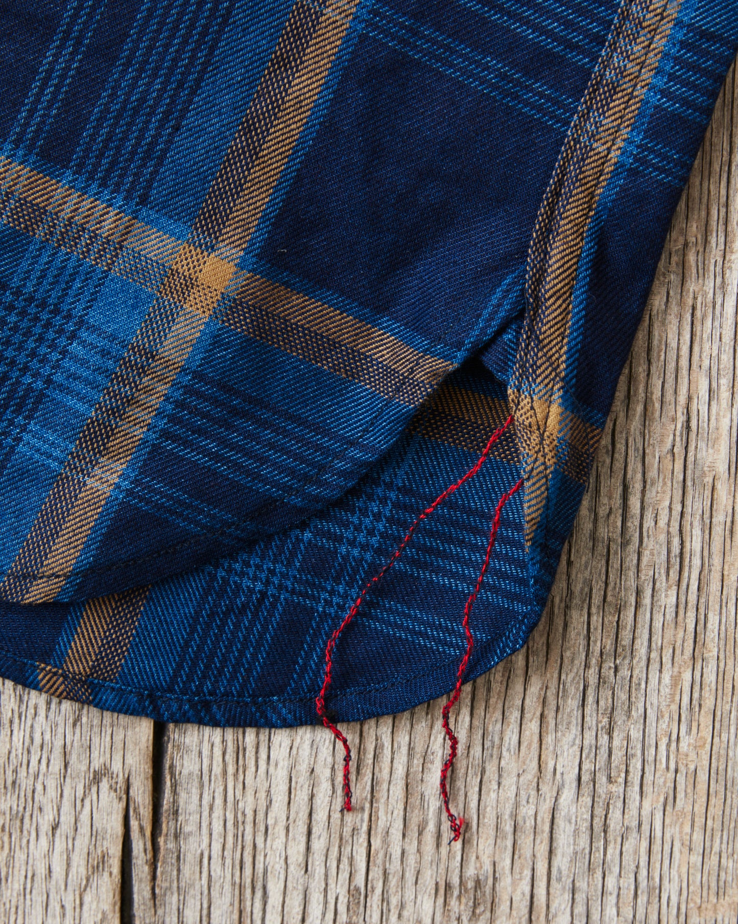 Sugar Cane & Co SC39518 Short Sleeve Indigo Check Work Shirt