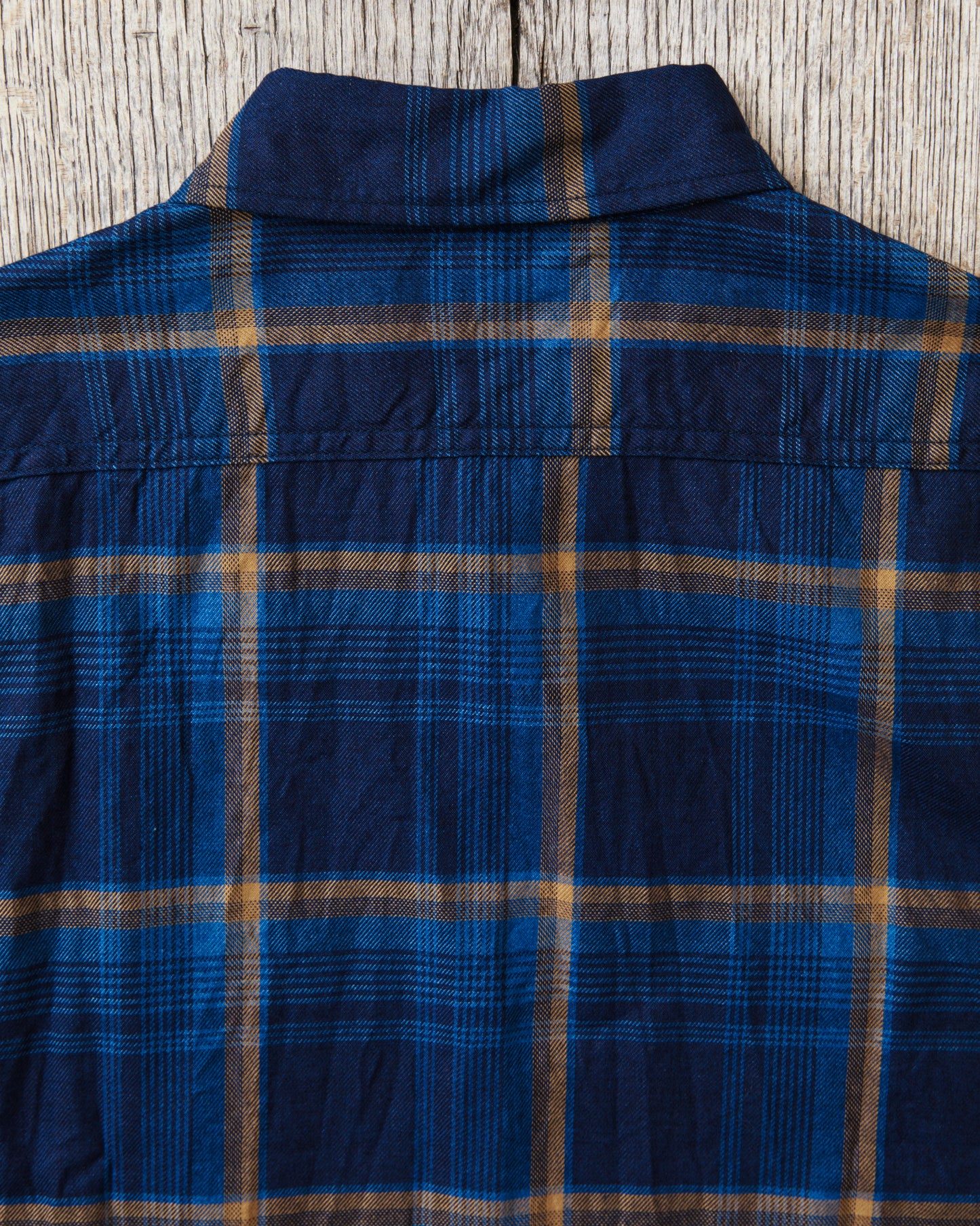 Sugar Cane & Co SC39518 Short Sleeve Indigo Check Work Shirt