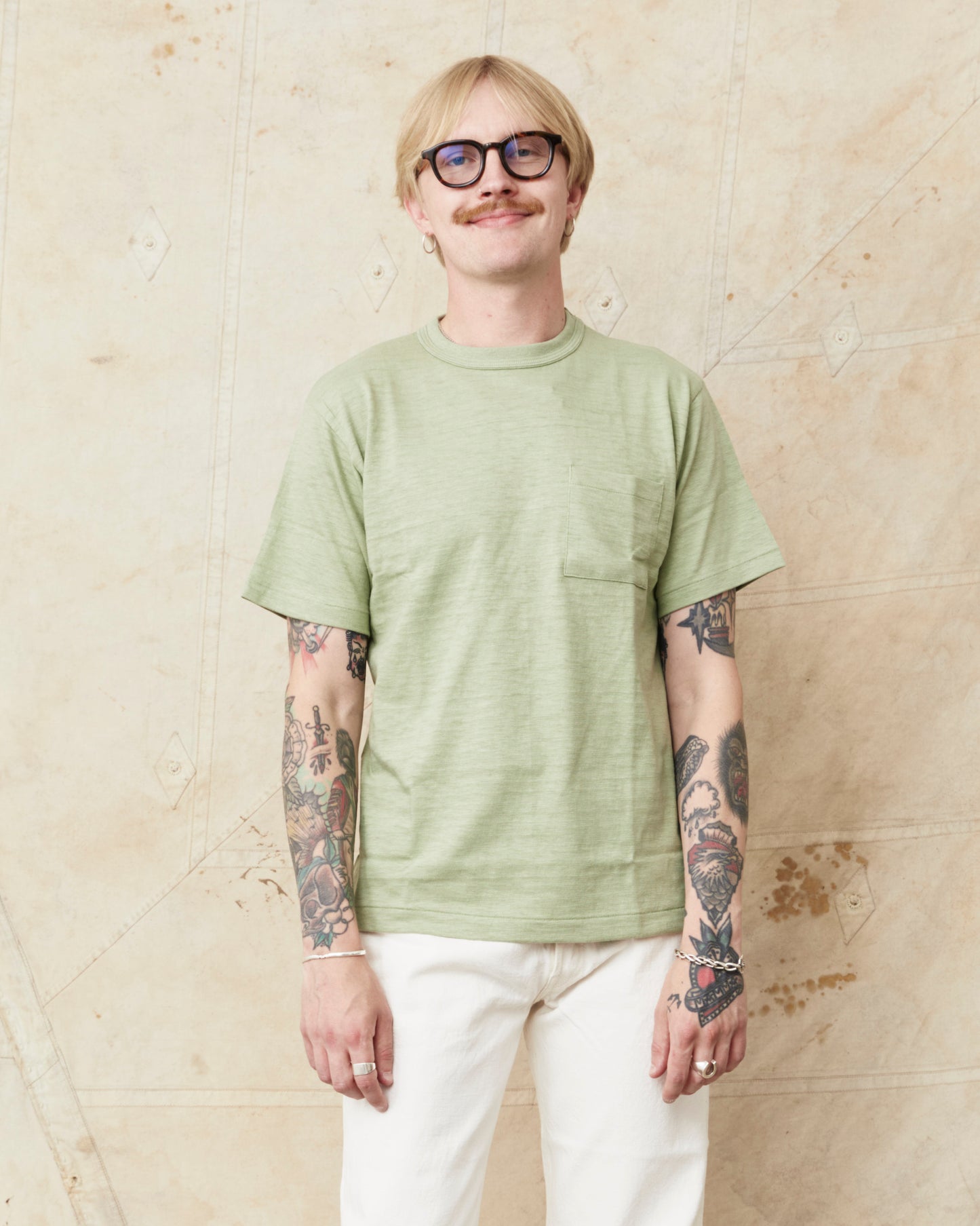 Warehouse & Co. Lot 4601 Pocket T-shirt Pale Green