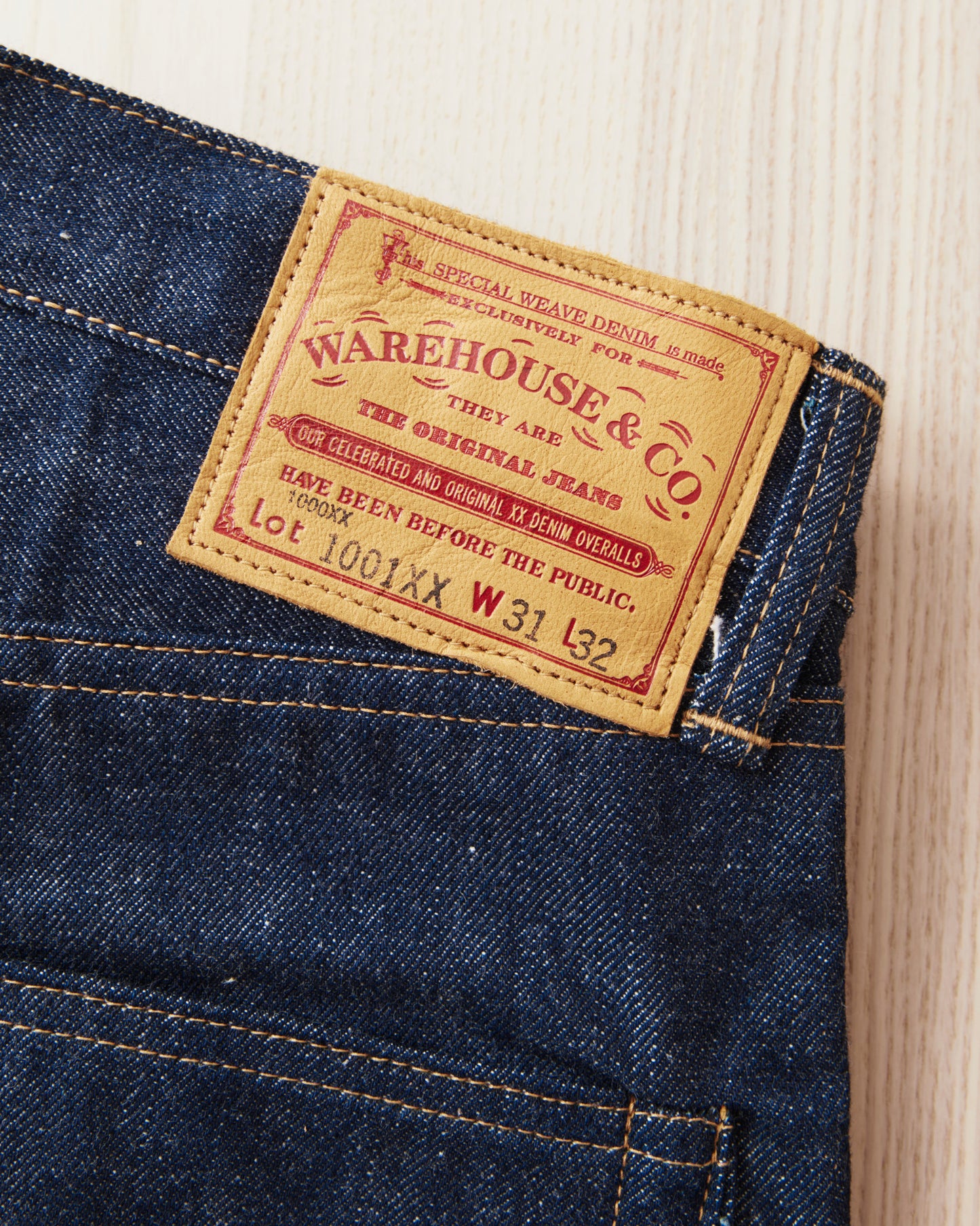 Warehouse & Co Lot 1001XX (1000XX) 1953 Model Dead Stock Blue Jeans