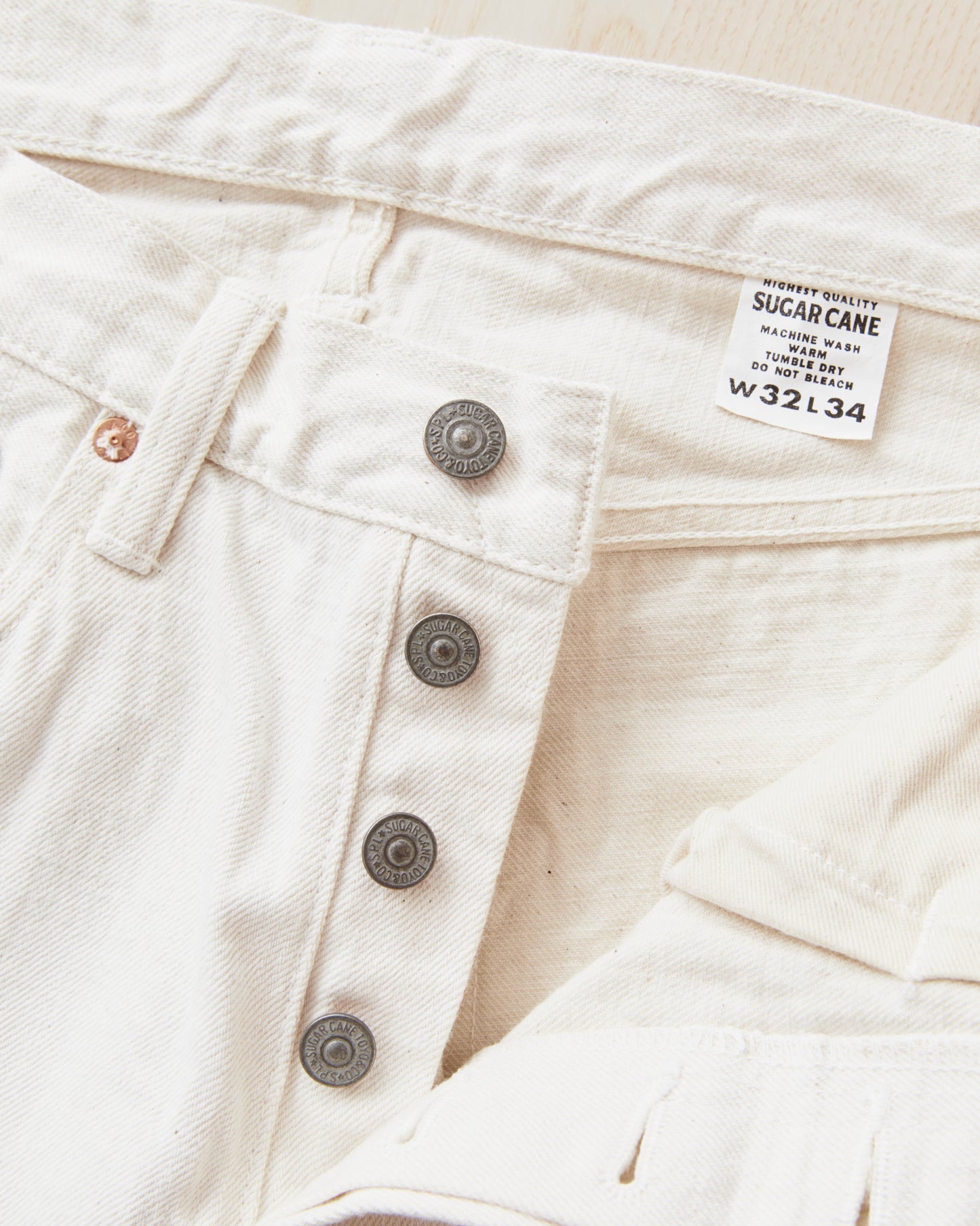 Sugar Cane & Co. SC42560 1947 Model 13 oz White Denim One Wash