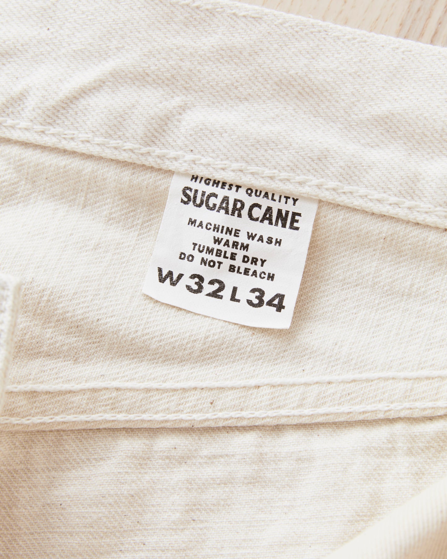 Sugar Cane & Co. SC42560 1947 Model 13 oz White Denim One Wash