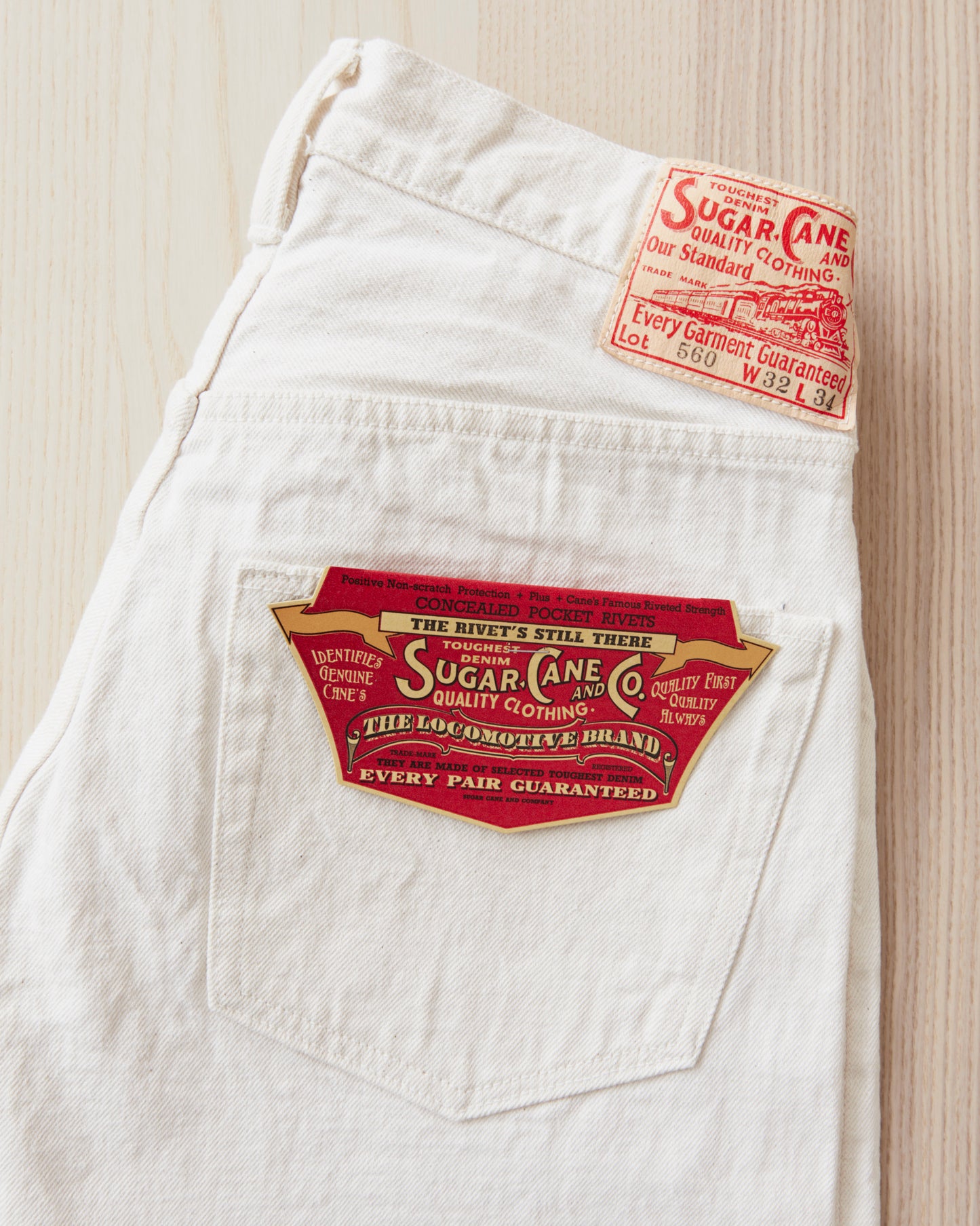Sugar Cane & Co. SC42560 1947 Model 13 oz White Denim One Wash