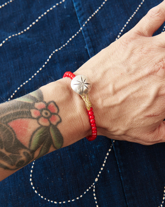 Tenable Crafts TC008 Red White Heart Trade Beads Bracelet