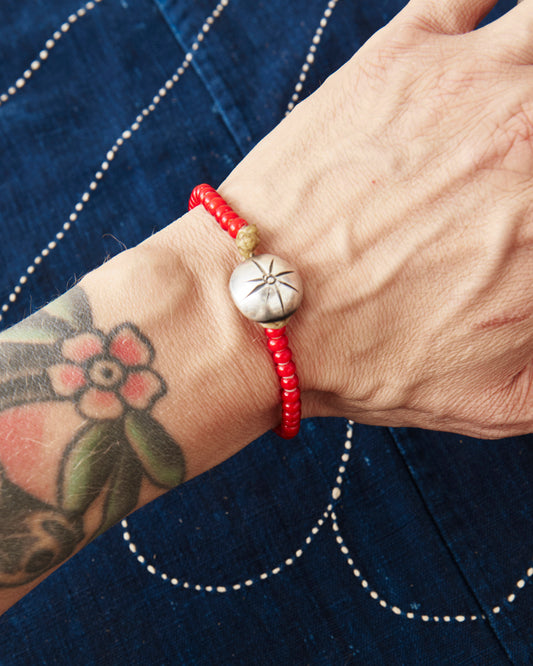 Tenable Crafts TC009 Red White Heart Trade Beads Bracelet