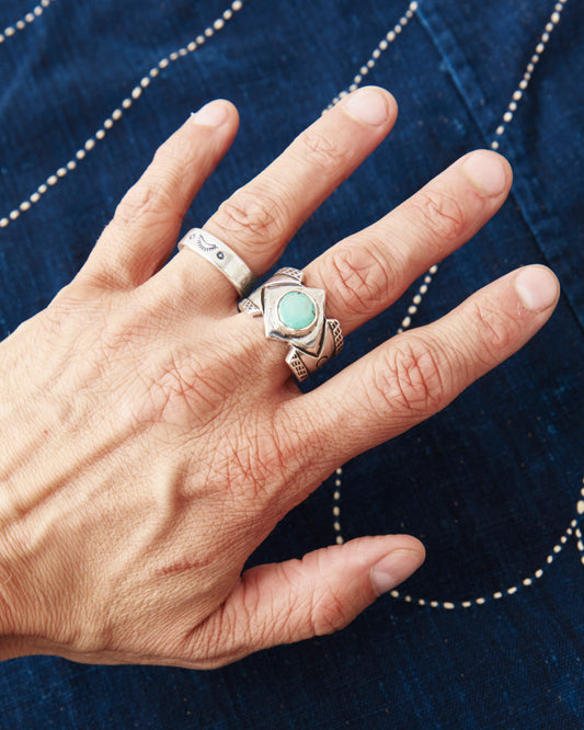 Tenable Crafts TC014 Silver & Turquoise Ring Size US 11,5