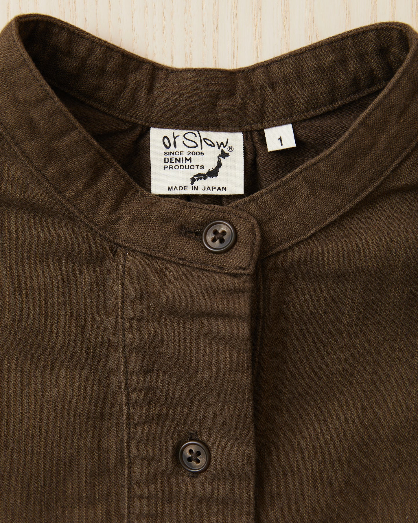 OrSlow 9539 Cotton / Linen Pullover Dress Coffee Brown