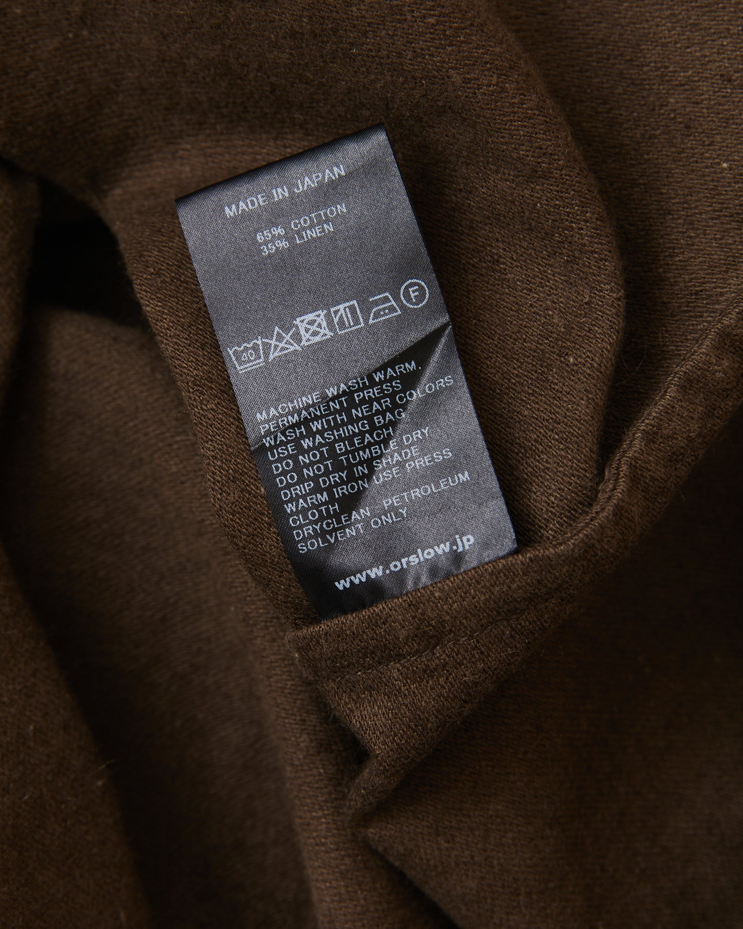 OrSlow 9539 Cotton / Linen Pullover Dress Coffee Brown