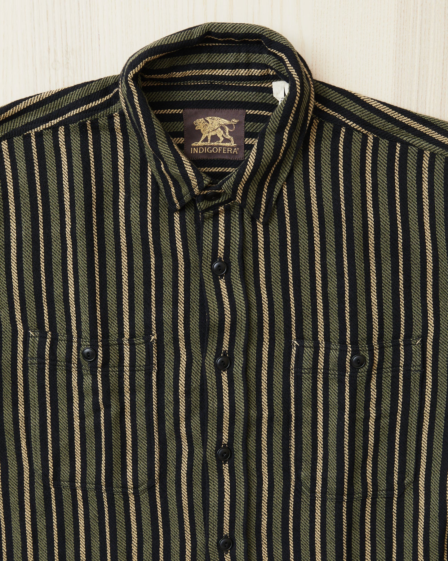 Indigofera McAllen Flannel Work Shirt Black/Beige/Grey